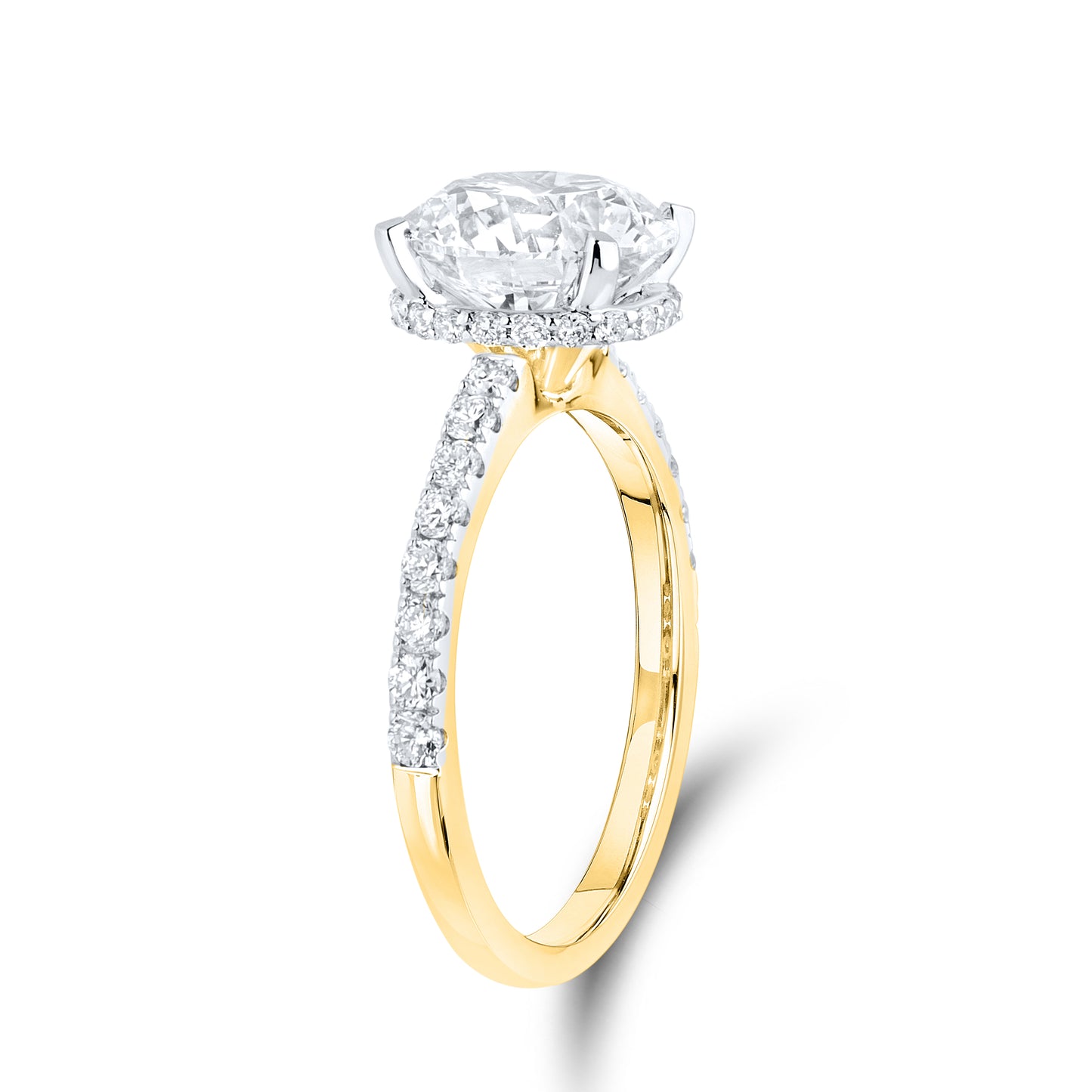 14kt Yellow Gold 3.50 CTW Round Lab Diamond Ring