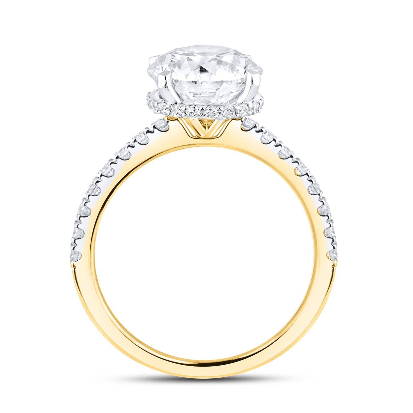 14kt Yellow Gold 3.50 CTW Round Lab Diamond Ring