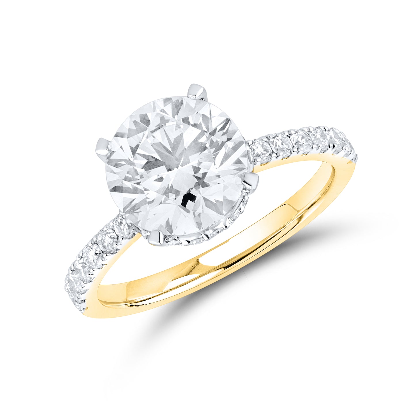 14kt Yellow Gold 3.50 CTW Round Lab Diamond Ring