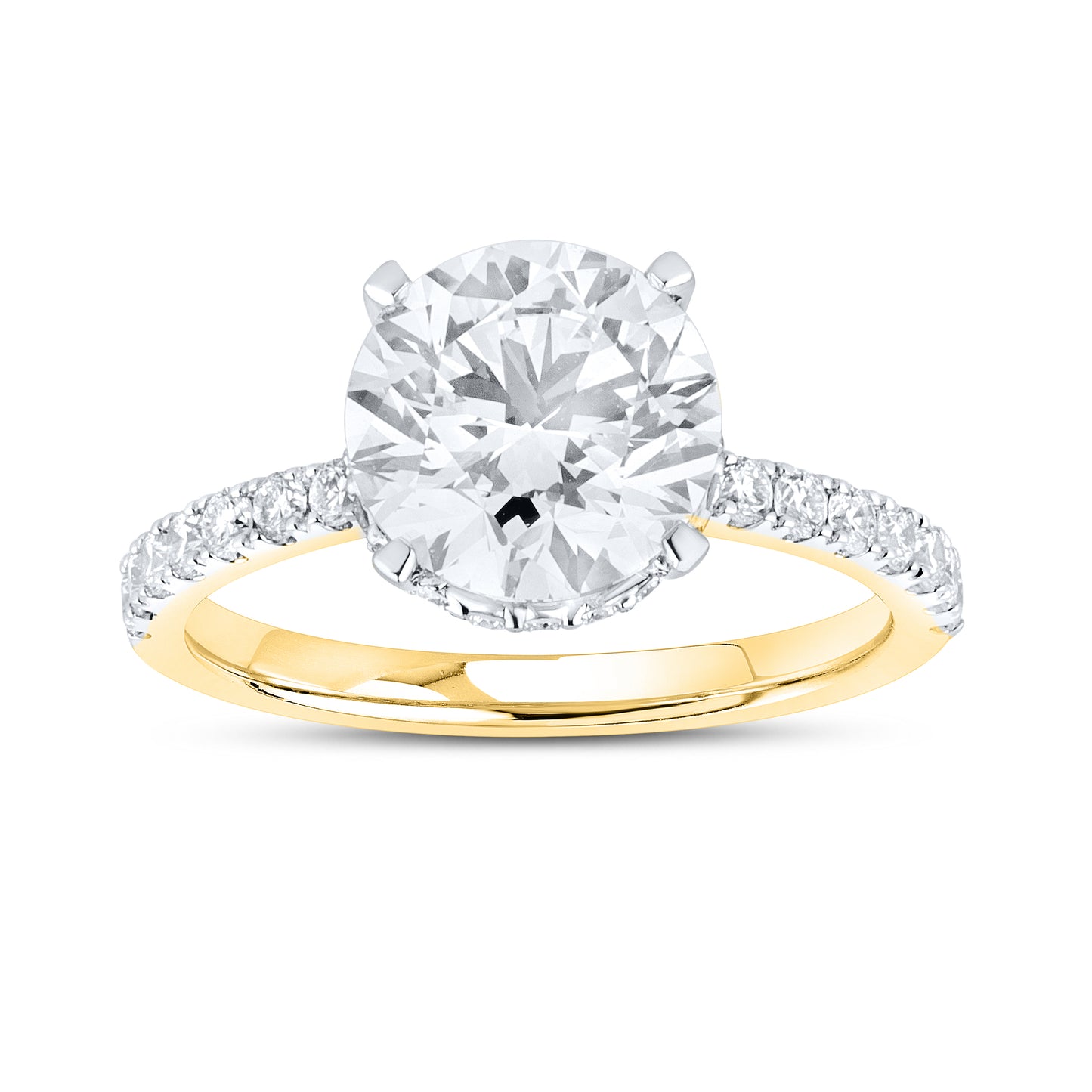 14kt Yellow Gold 3.50 CTW Round Lab Diamond Ring