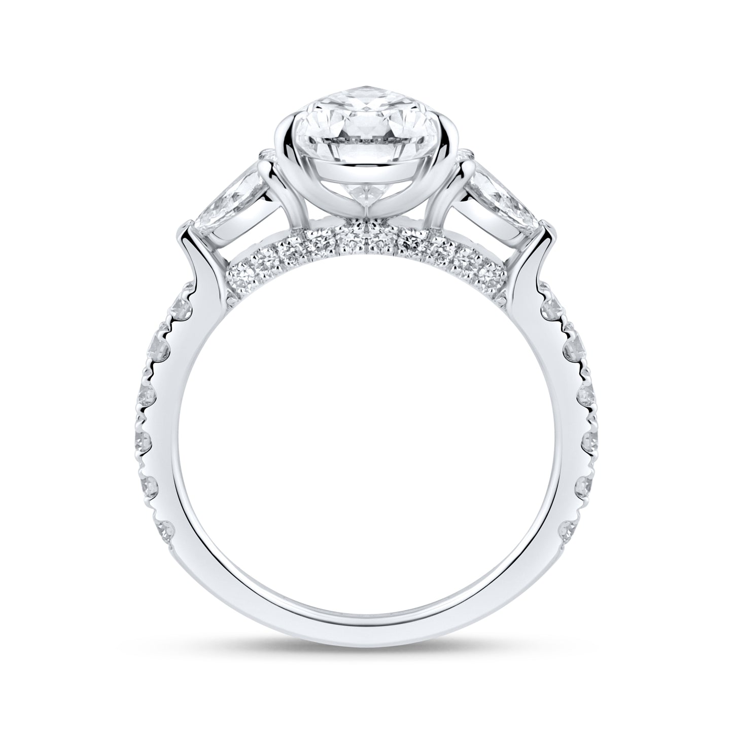 14kt White Gold 3.73 CTW Tear Drop Lab Diamond Ring
