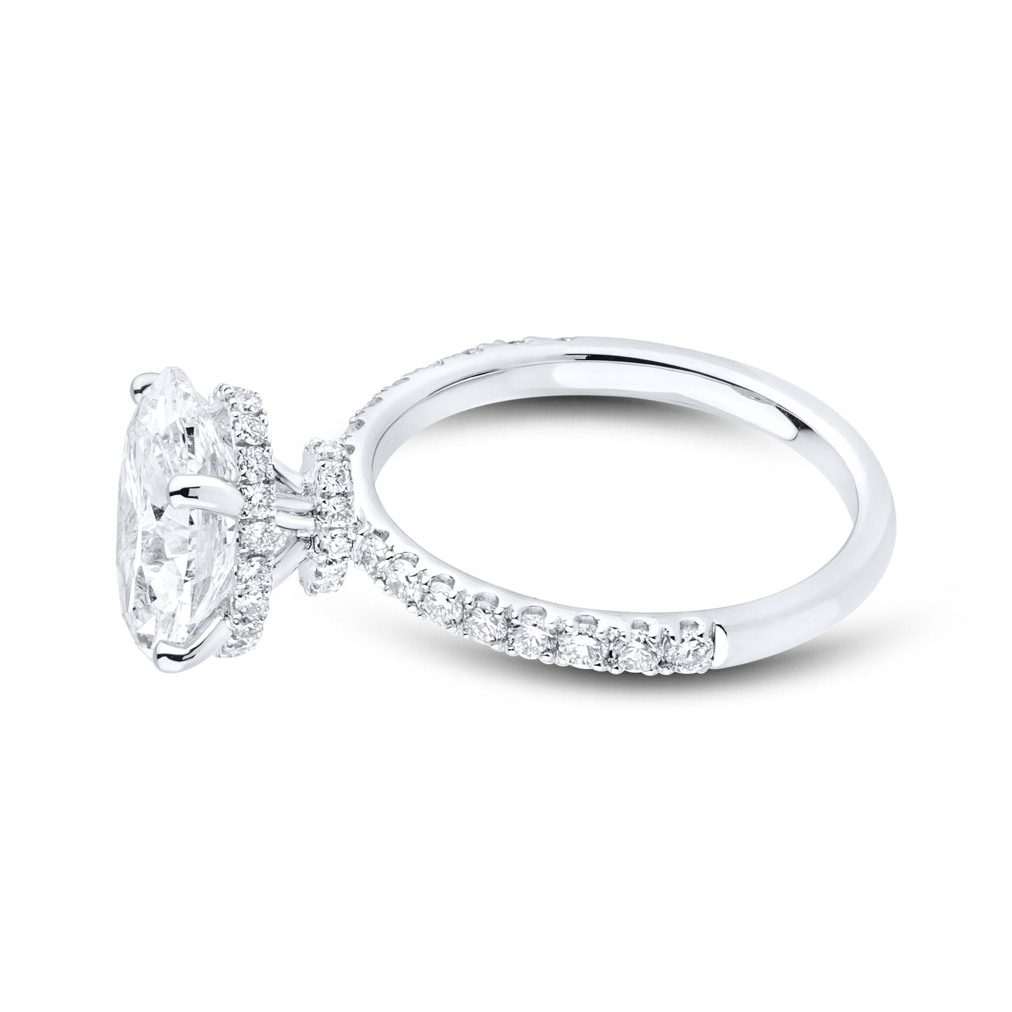 14kt White Gold 3.6 CTW Oval Lab Diamond Ring