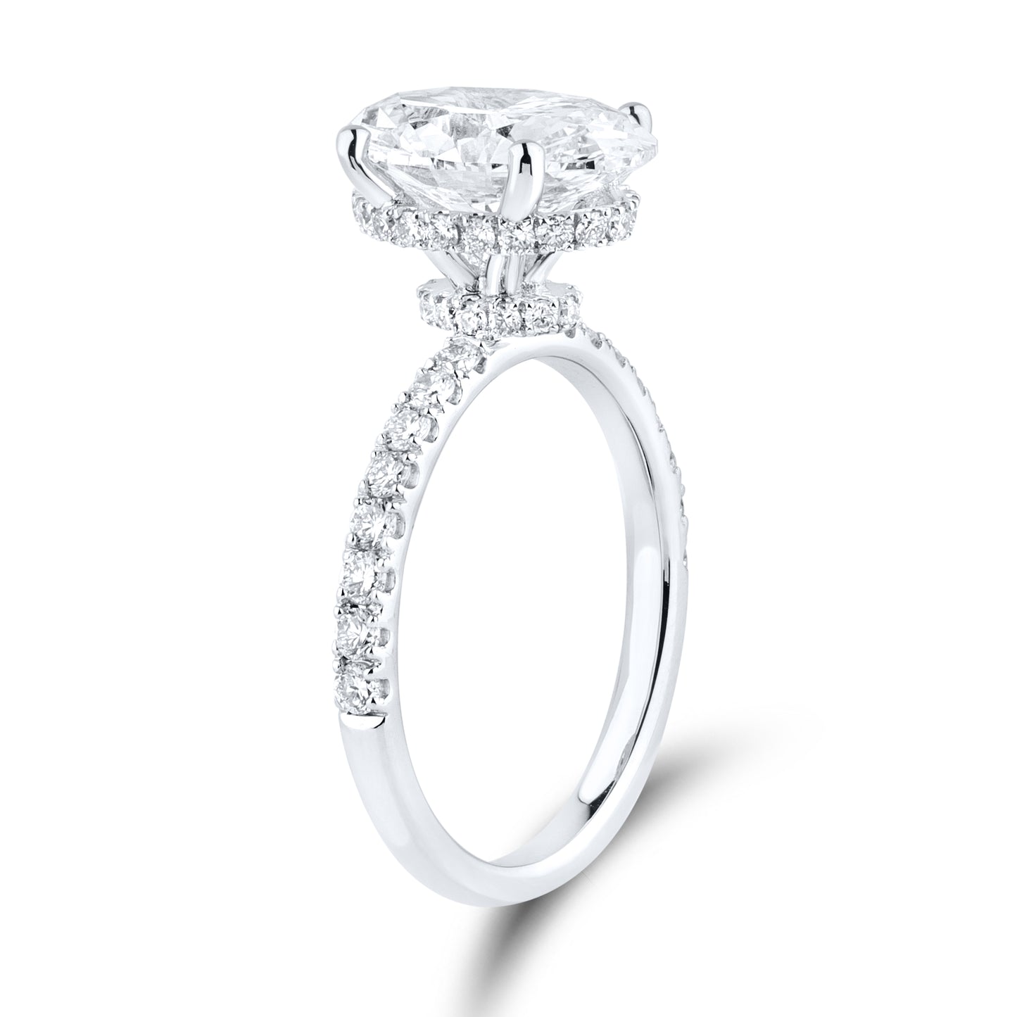 14kt White Gold 3.6 CTW Oval Lab Diamond Ring