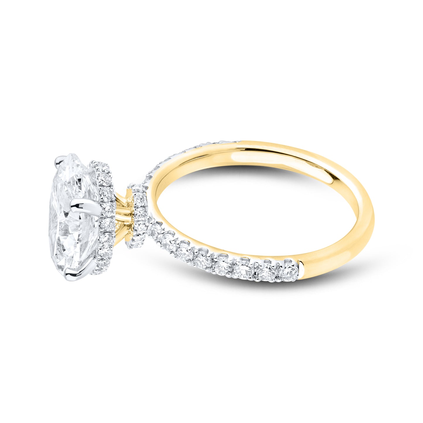 14kt Yellow Gold 3.6 CTW Oval Lab Diamond Ring