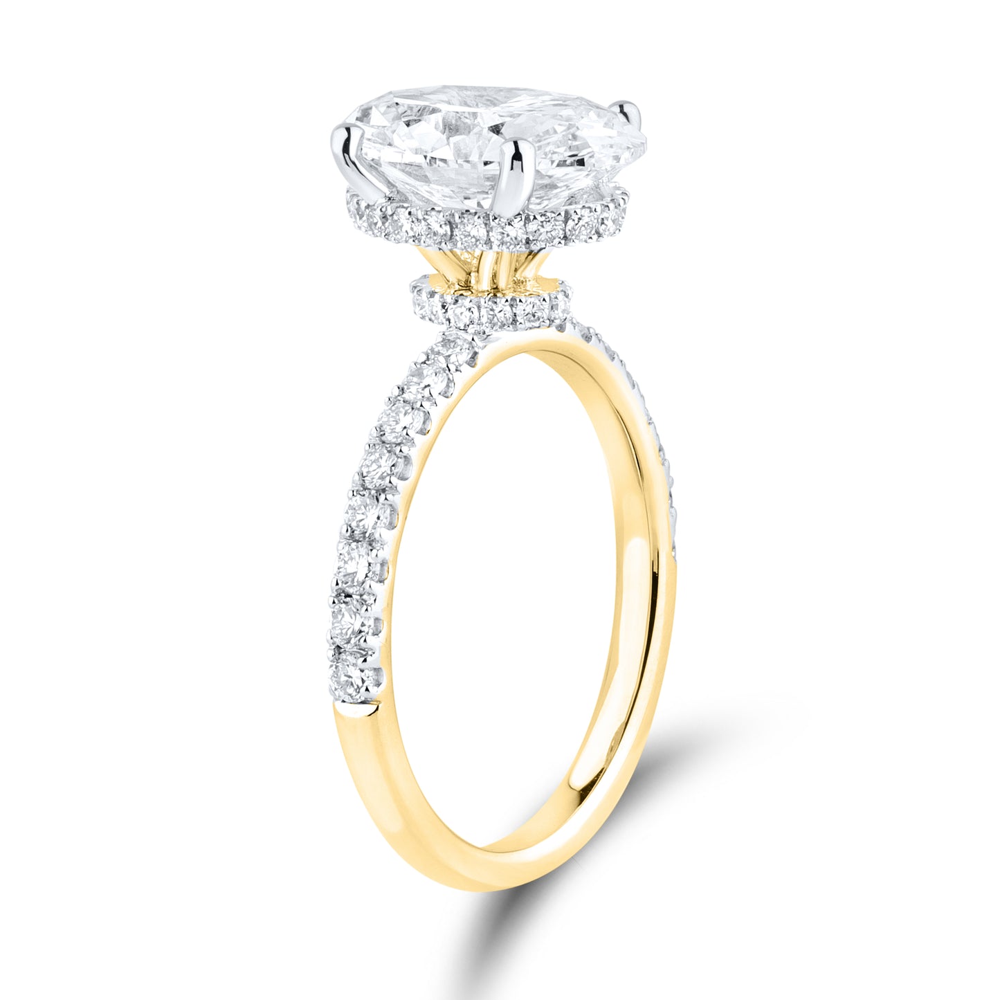 14kt Yellow Gold 3.6 CTW Oval Lab Diamond Ring