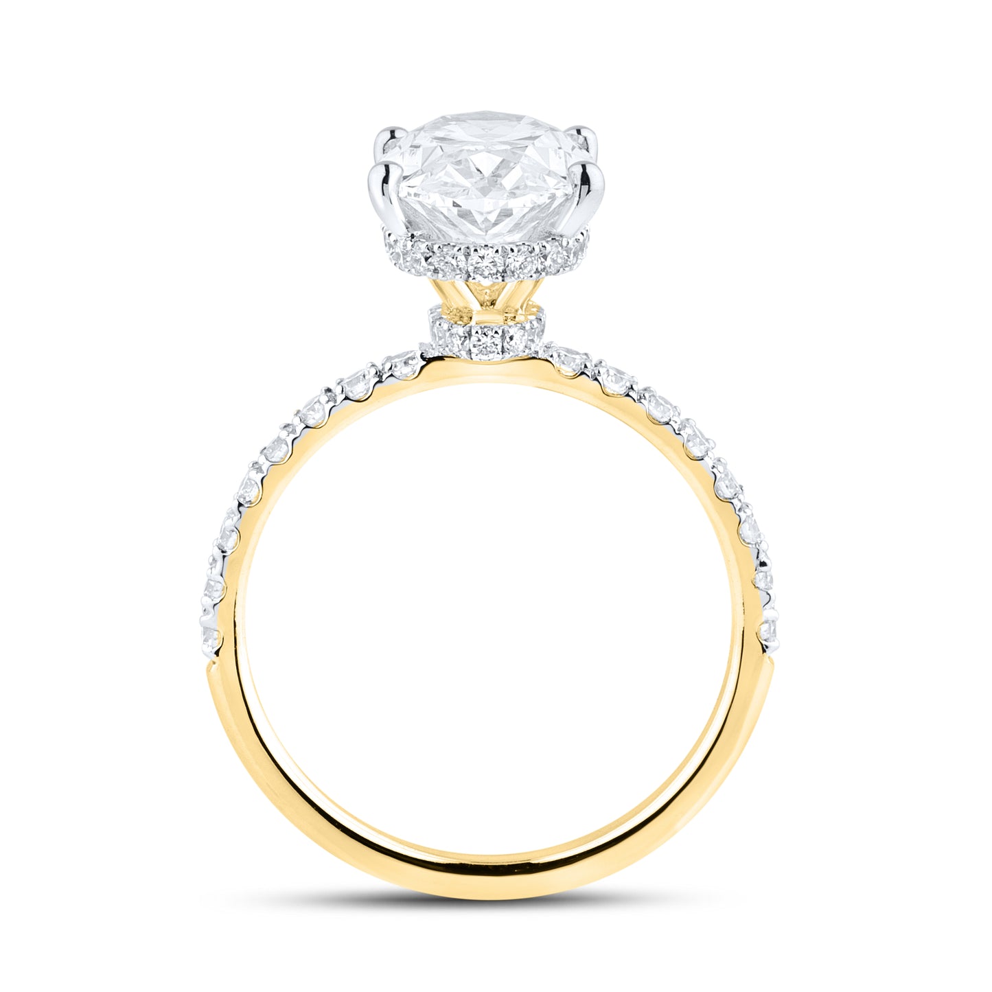 14kt Yellow Gold 3.6 CTW Oval Lab Diamond Ring
