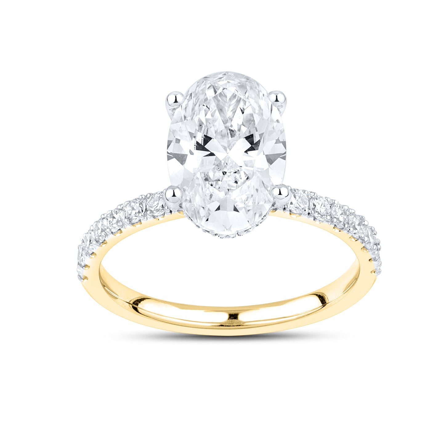 14kt Yellow Gold 3.6 CTW Oval Lab Diamond Ring