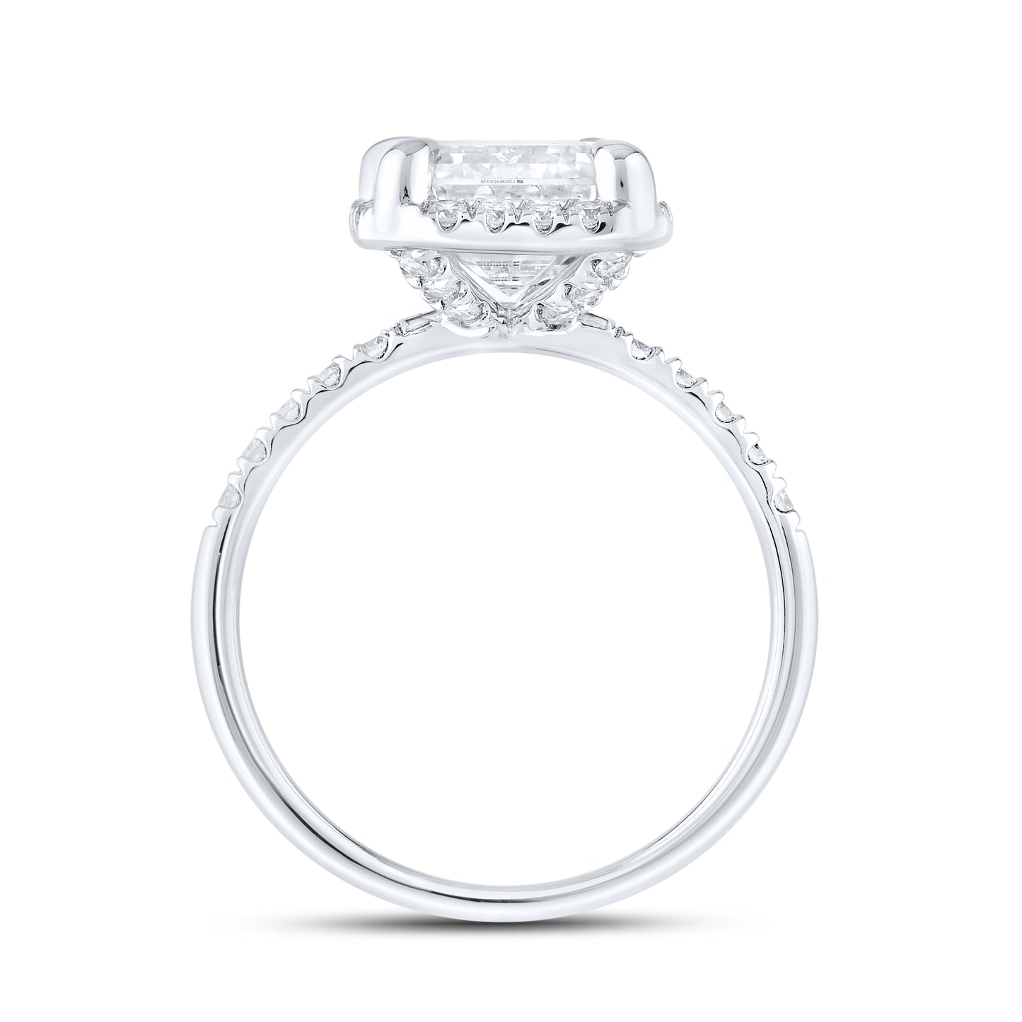 14kt White Gold 4.5 CTW Emerald Lab Diamond Engagement Ring