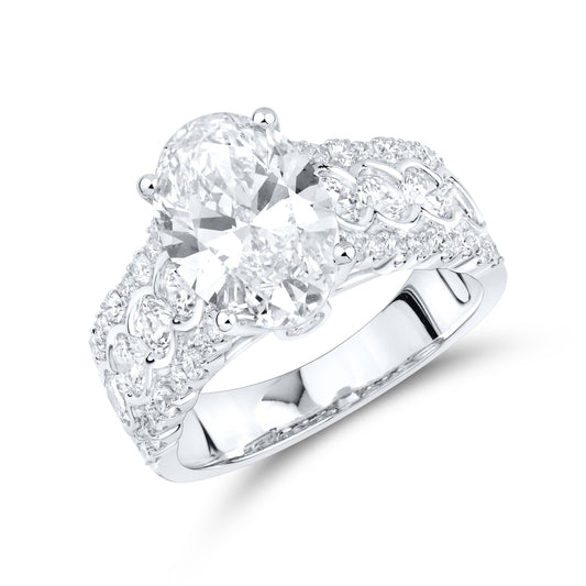 14kt White Gold 4.46ctw Lab Diamond Ring