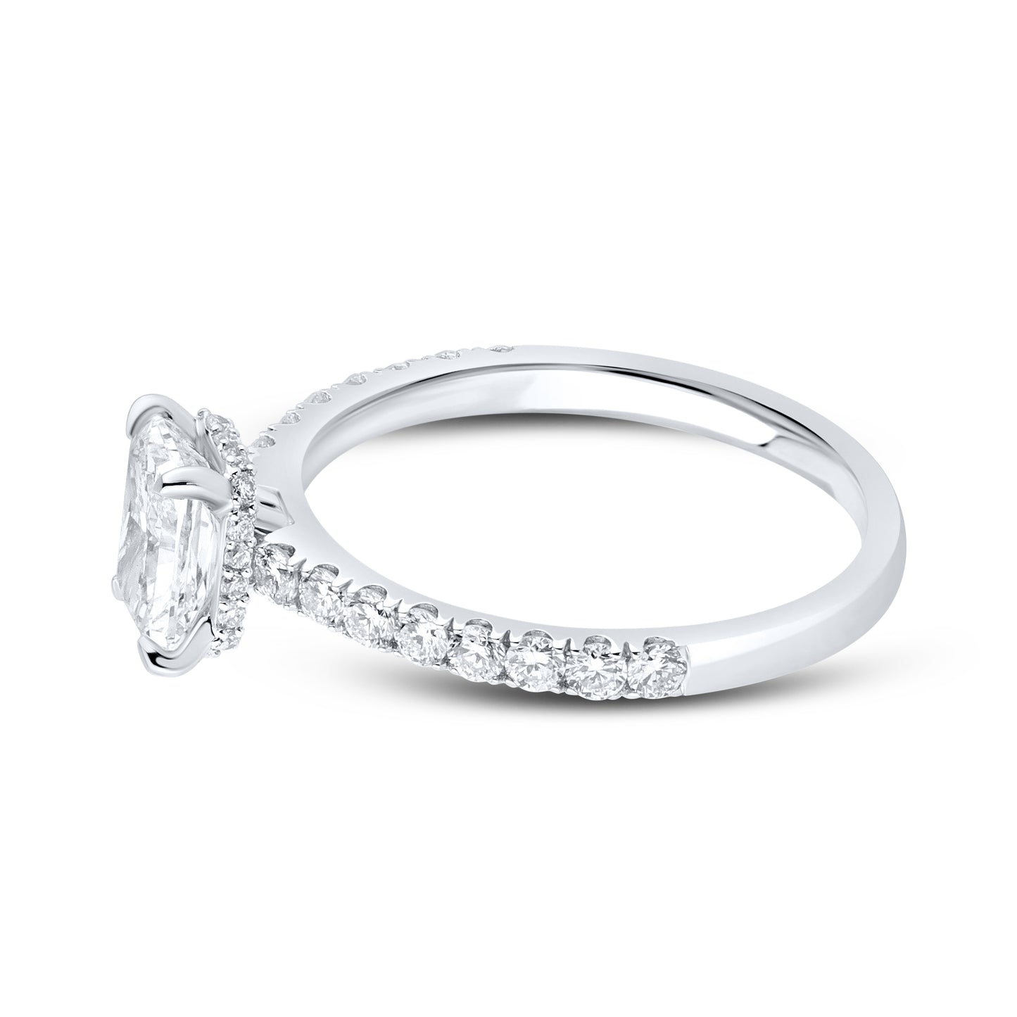 14kt White Gold 1.55 CTW Radiant Lab Diamond Ring