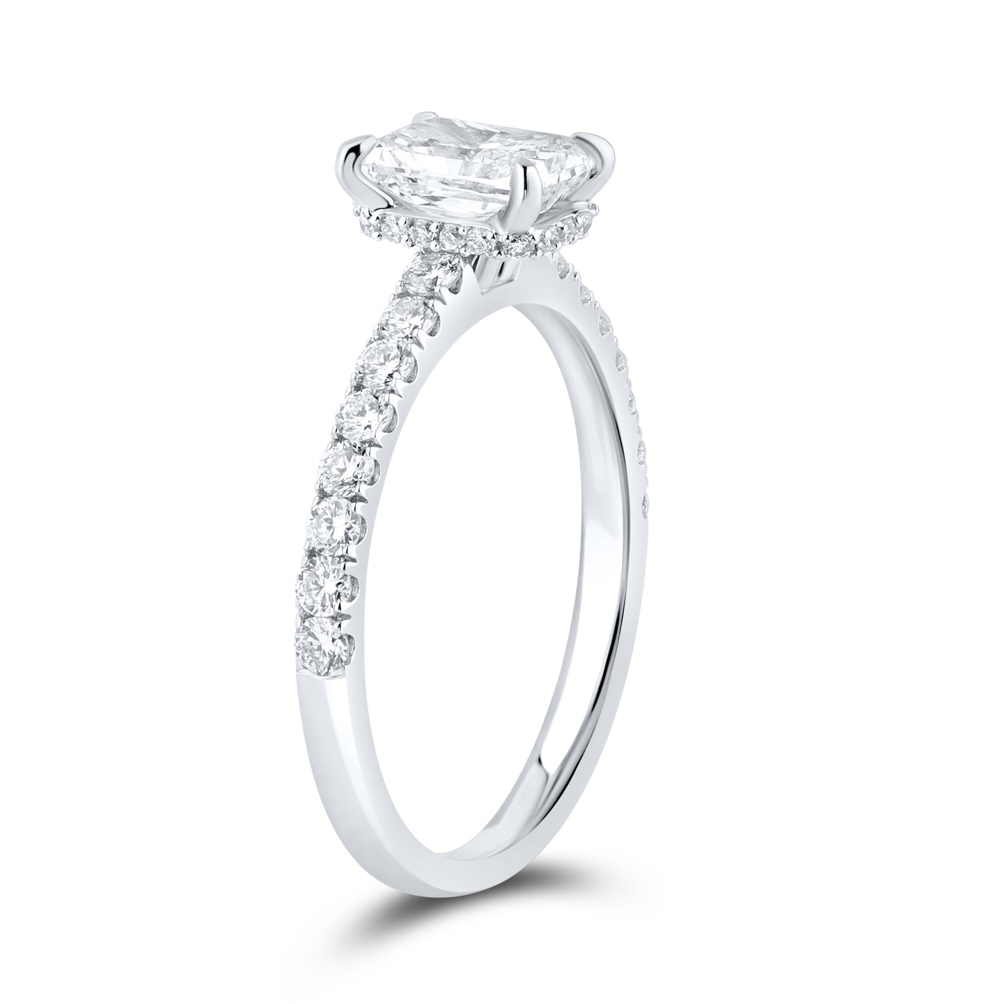 14kt White Gold 1.55 CTW Radiant Lab Diamond Ring