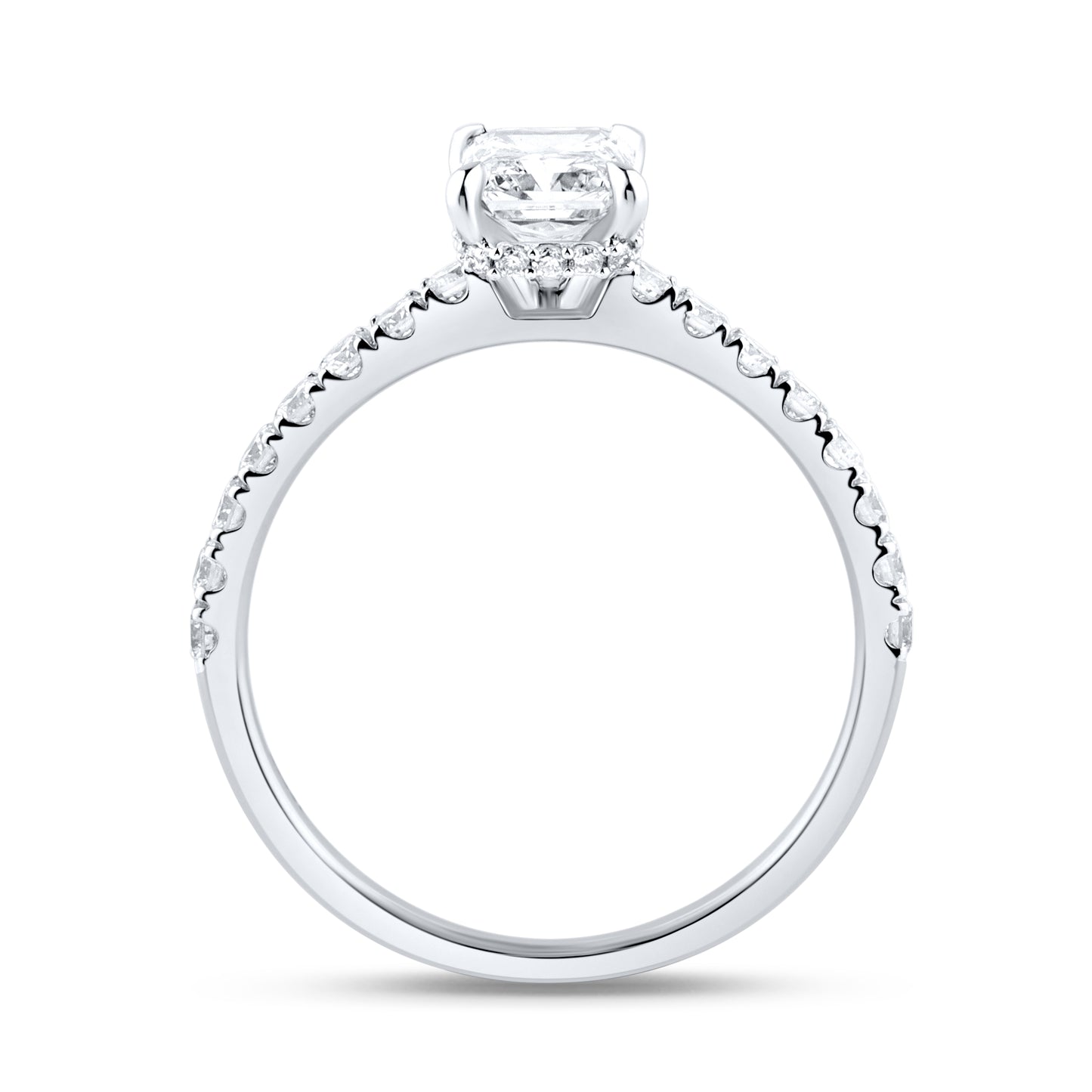 14kt White Gold 1.55 CTW Radiant Lab Diamond Ring