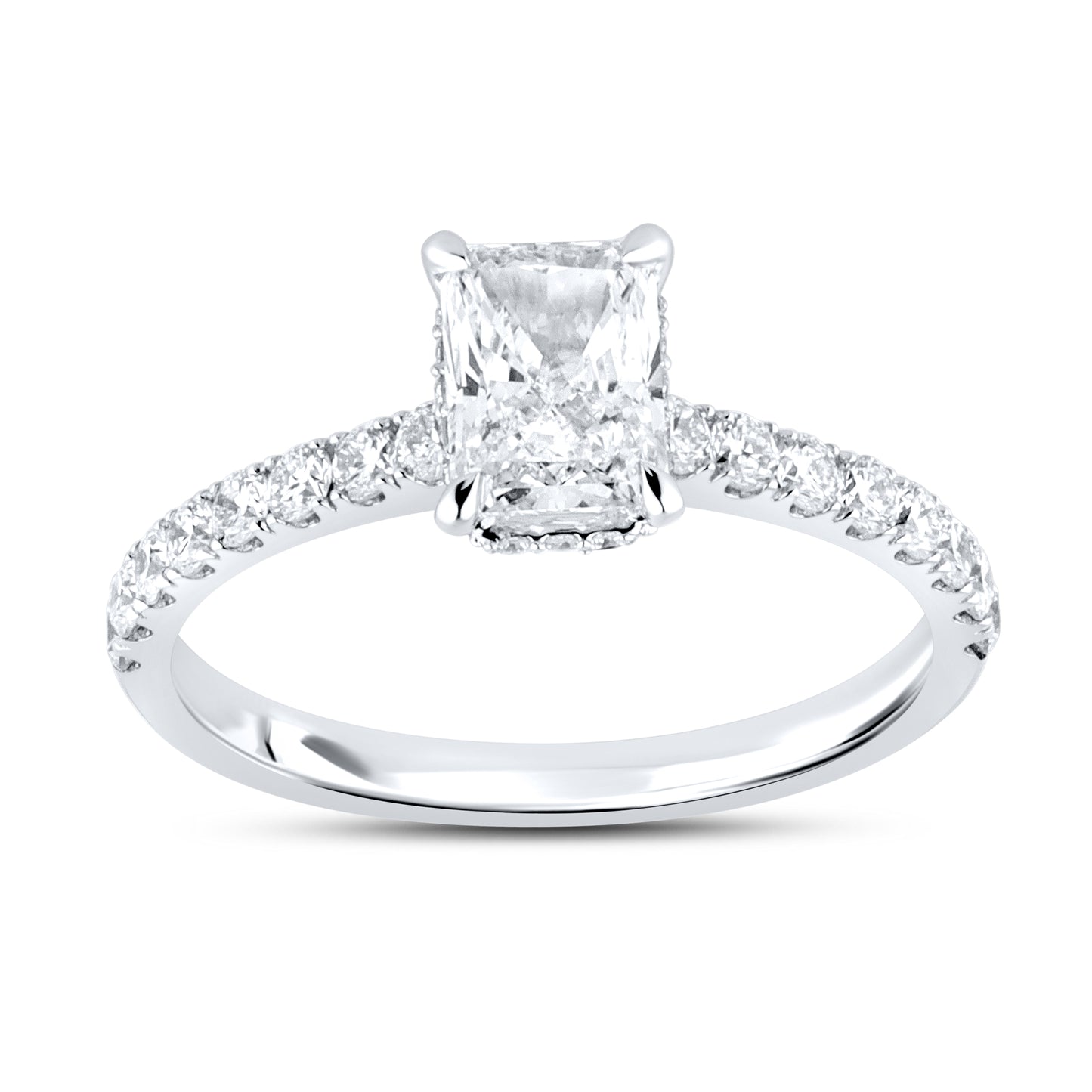 14kt White Gold 1.55 CTW Radiant Lab Diamond Ring