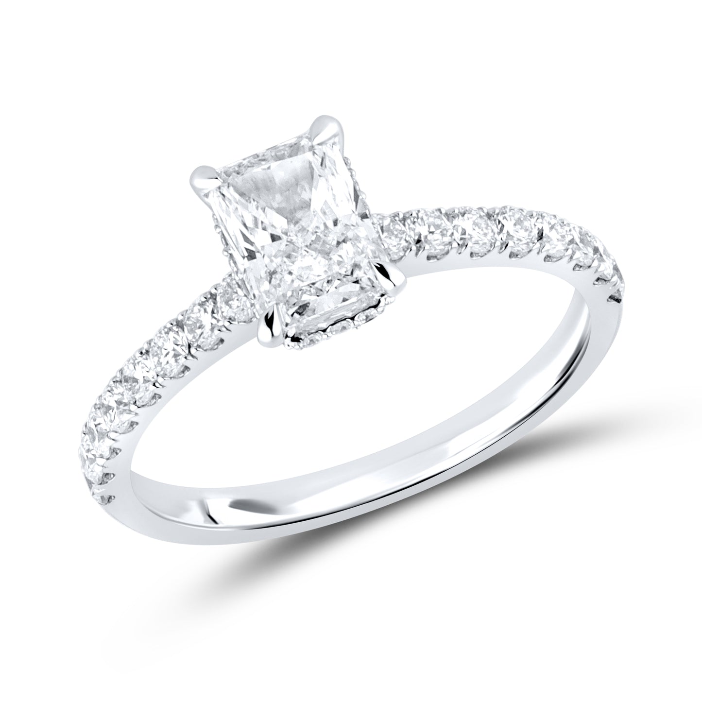 14kt White Gold 1.55 CTW Radiant Lab Diamond Ring