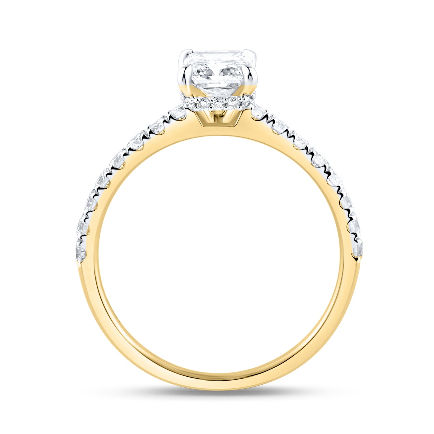 14kt Yellow Gold 1.55 CTW Radiant Lab Diamond Ring