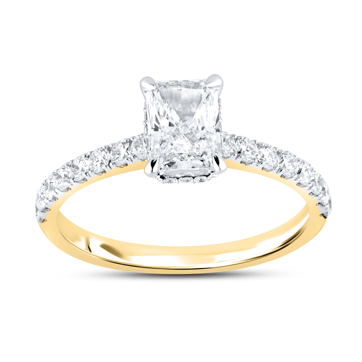 14kt Yellow Gold 1.55 CTW Radiant Lab Diamond Ring