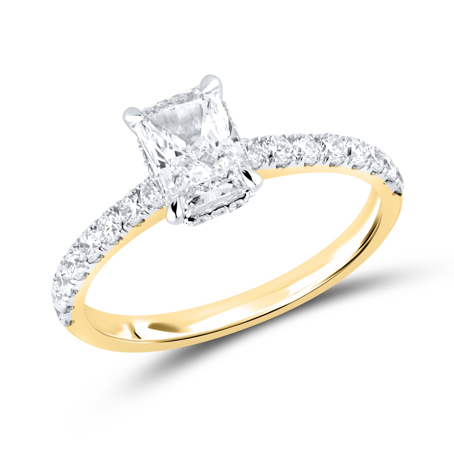 14kt Yellow Gold 1.55 CTW Radiant Lab Diamond Ring