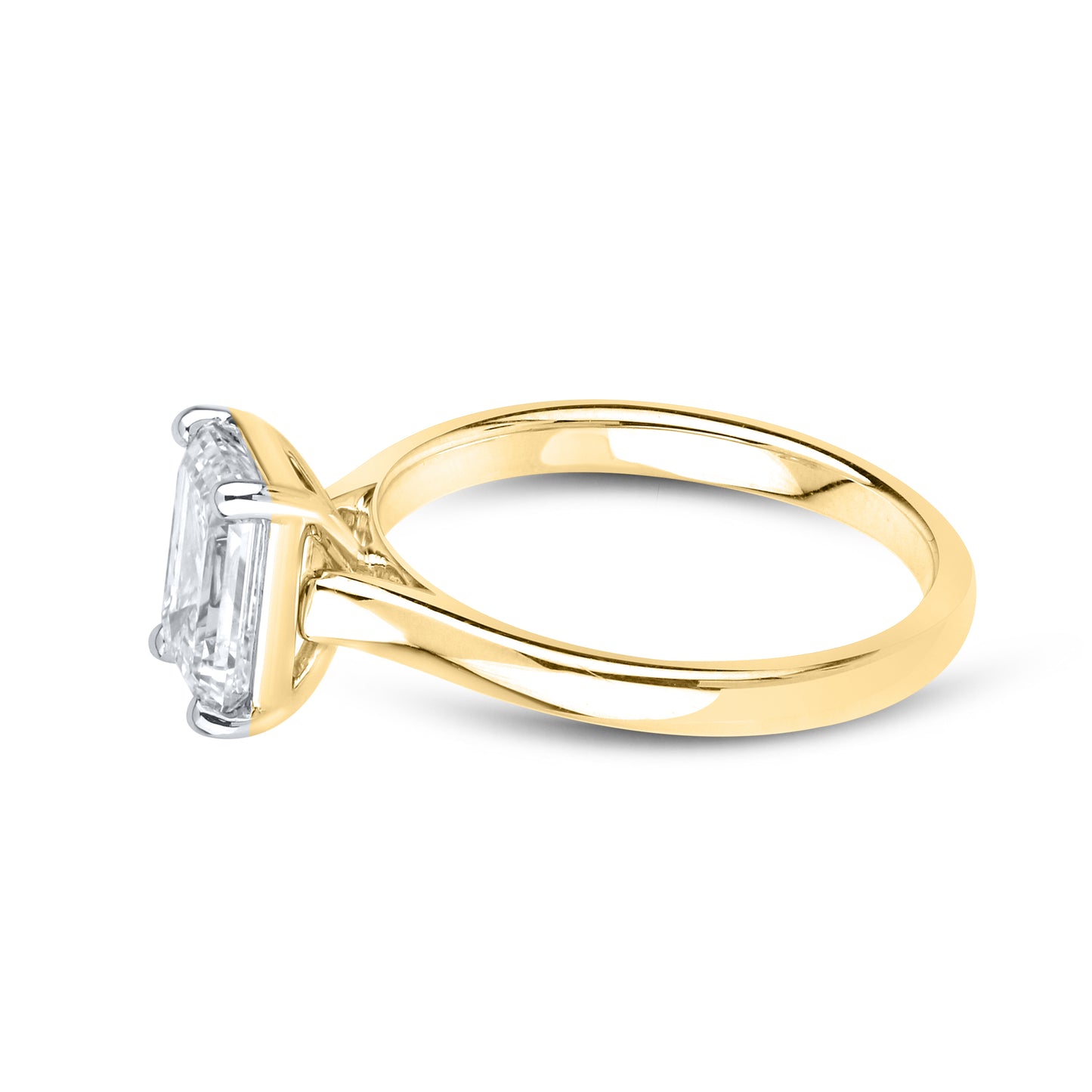 14kt Yellow Gold 2.03ctw Emerald cut Lab Diamond ring