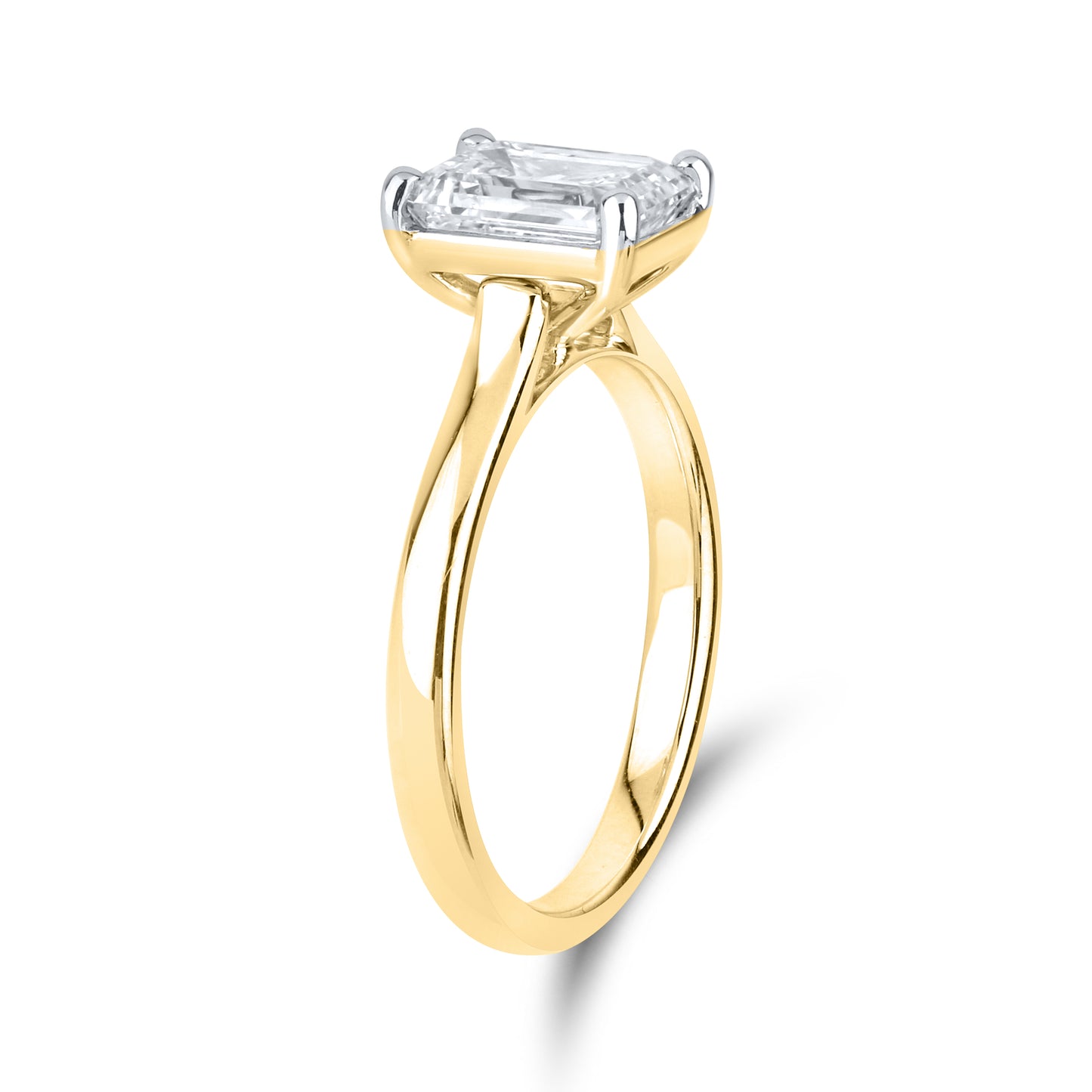 14kt Yellow Gold 2.03ctw Emerald cut Lab Diamond ring
