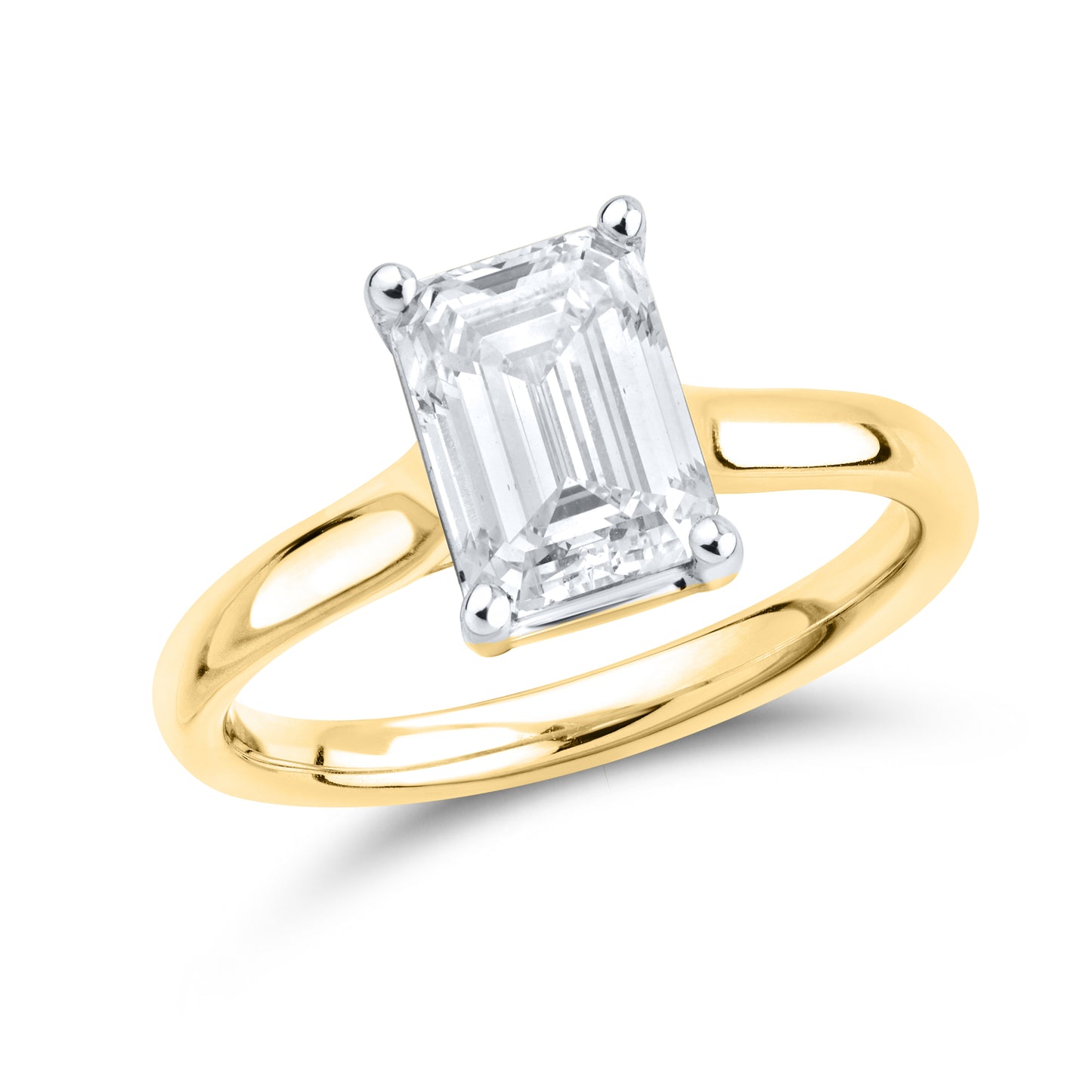 14kt Yellow Gold 2.03ctw Emerald cut Lab Diamond ring