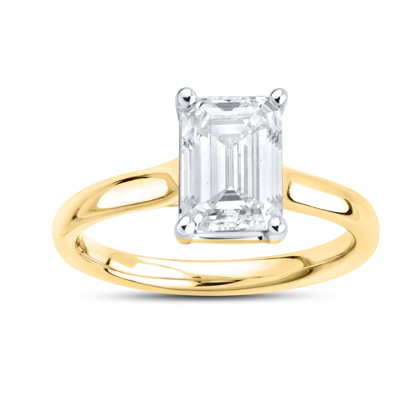 14kt Yellow Gold 2.03ctw Emerald cut Lab Diamond ring