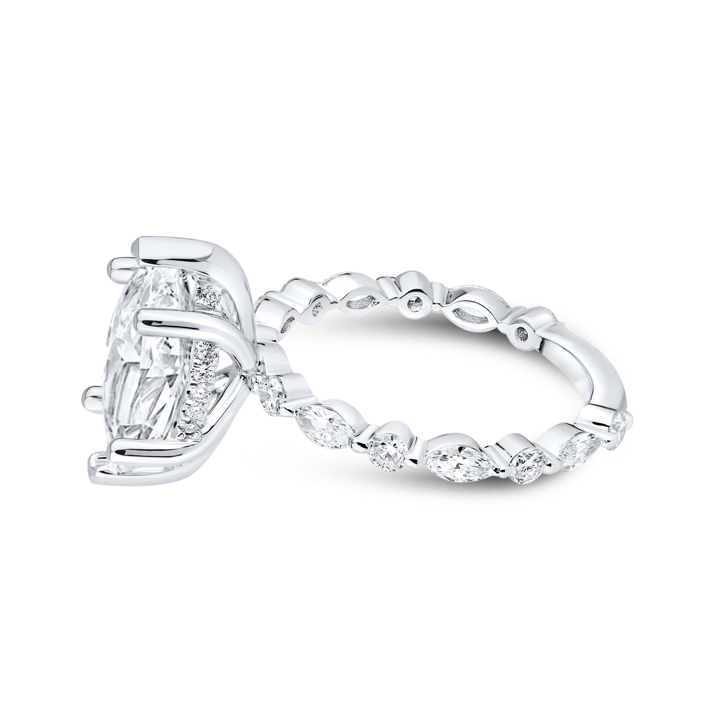 14kt White Gold 2.89 CTW Marquise Lab Diamond Ring