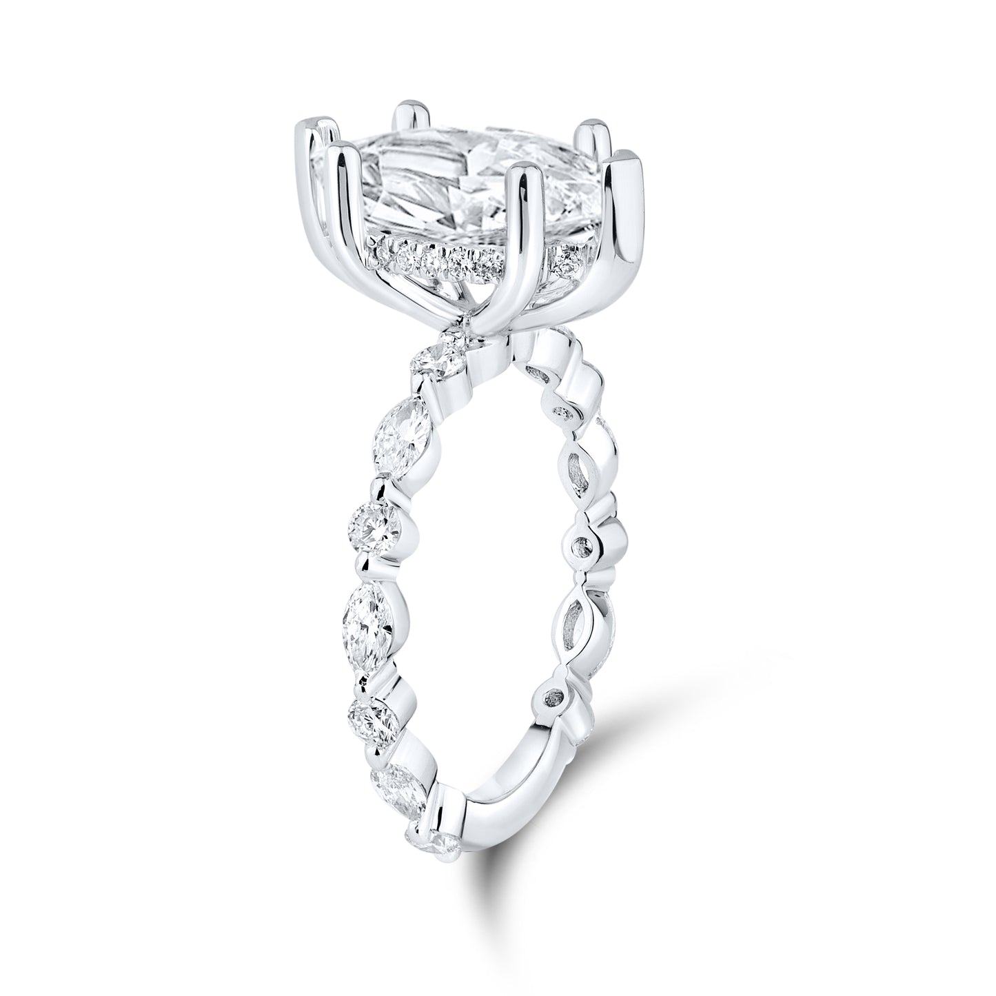 14kt White Gold 2.89 CTW Marquise Lab Diamond Ring
