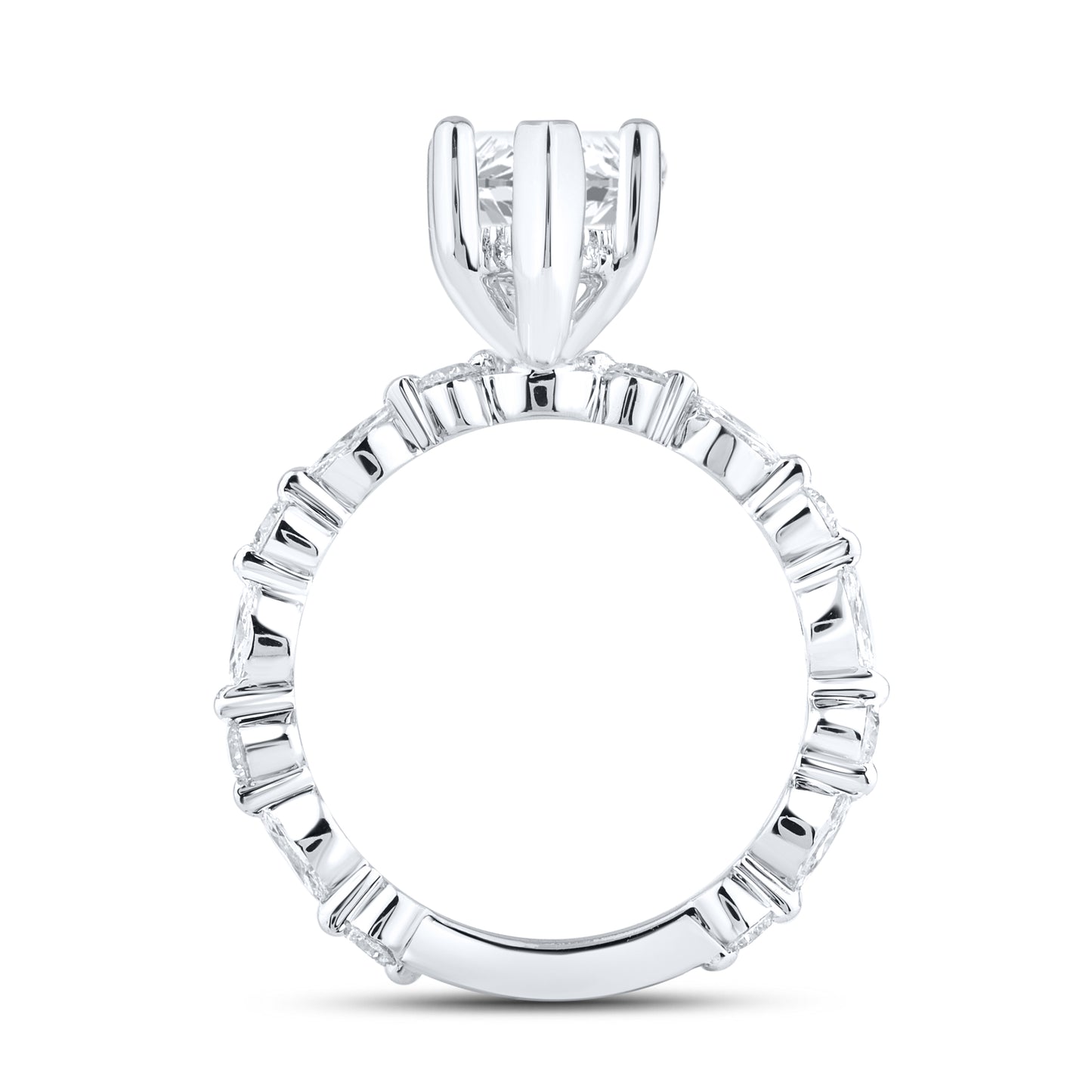 14kt White Gold 2.89 CTW Marquise Lab Diamond Ring