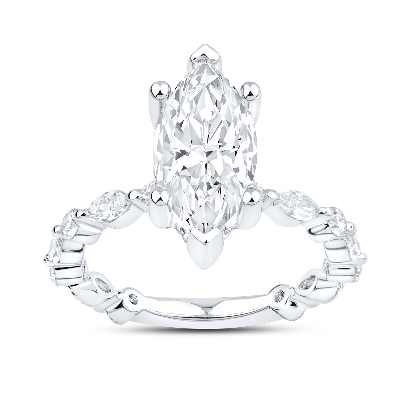 14kt White Gold 2.89 CTW Marquise Lab Diamond Ring