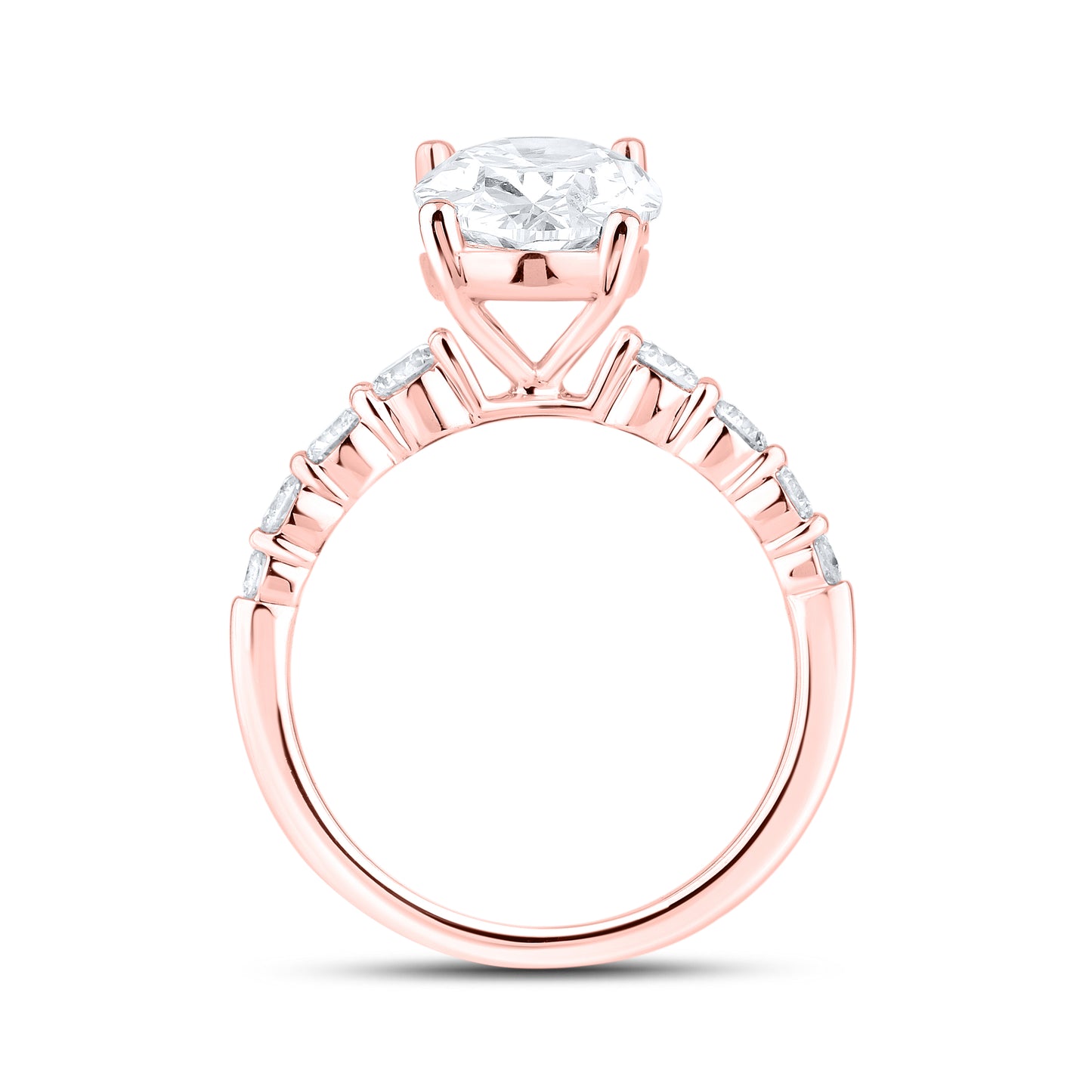14kt Rose Gold 3.74 CTW Oval Lab Diamond Engagement Ring
