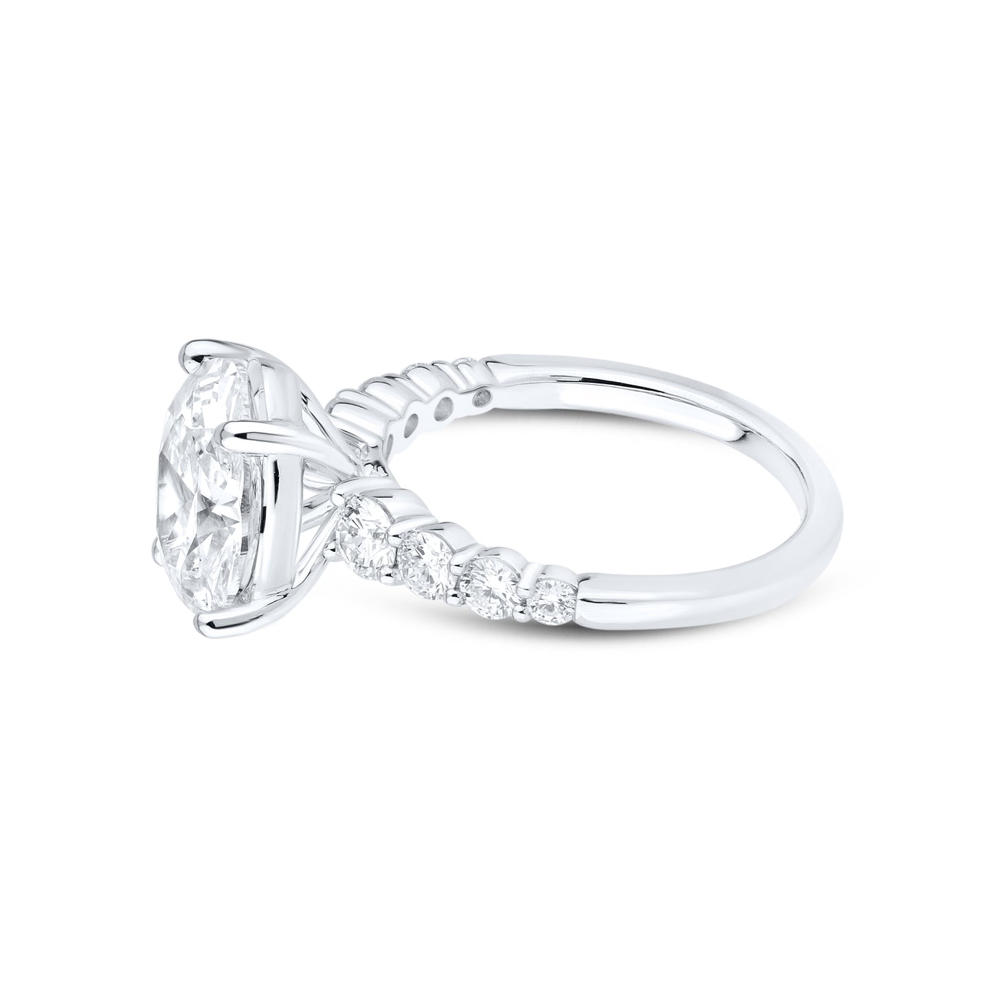 14kt White Gold 3.74 CTW Oval Lab Diamond Engagement Ring
