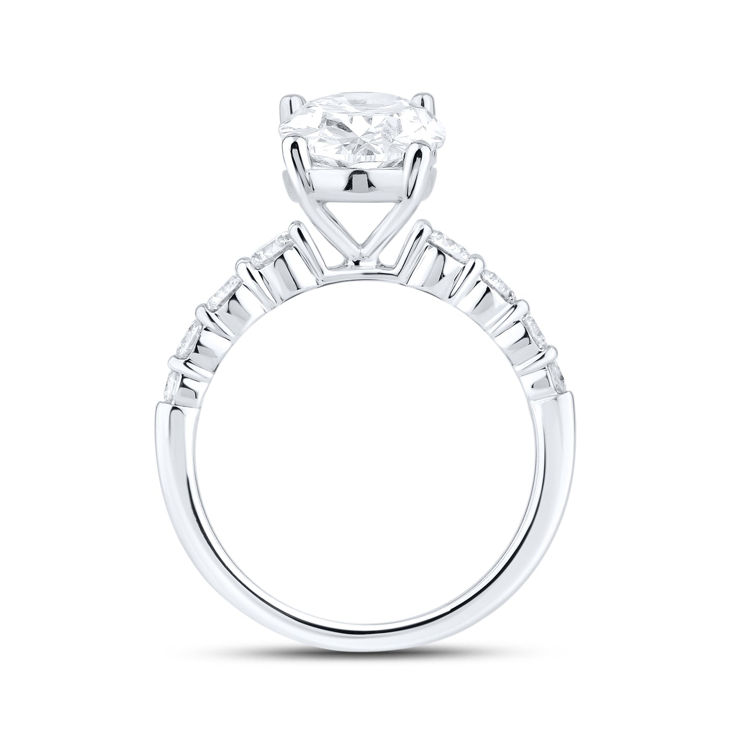 14kt White Gold 3.74 CTW Oval Lab Diamond Engagement Ring