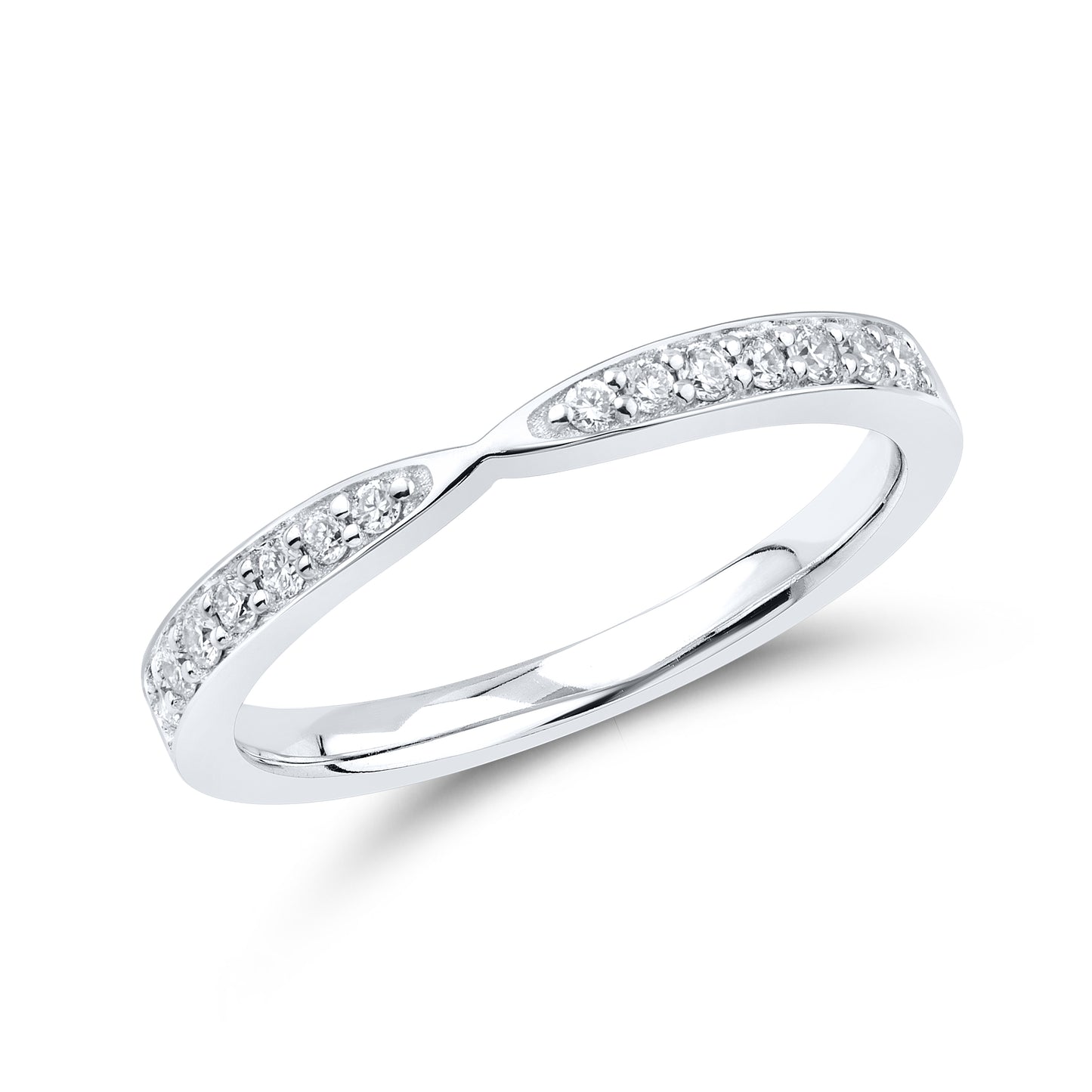 14kt White Gold 0.19 CTW Natural Diamond Band
