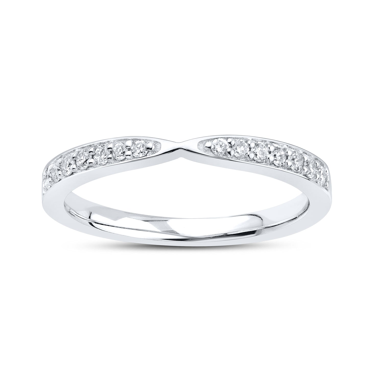 14kt White Gold 0.19 CTW Natural Diamond Band