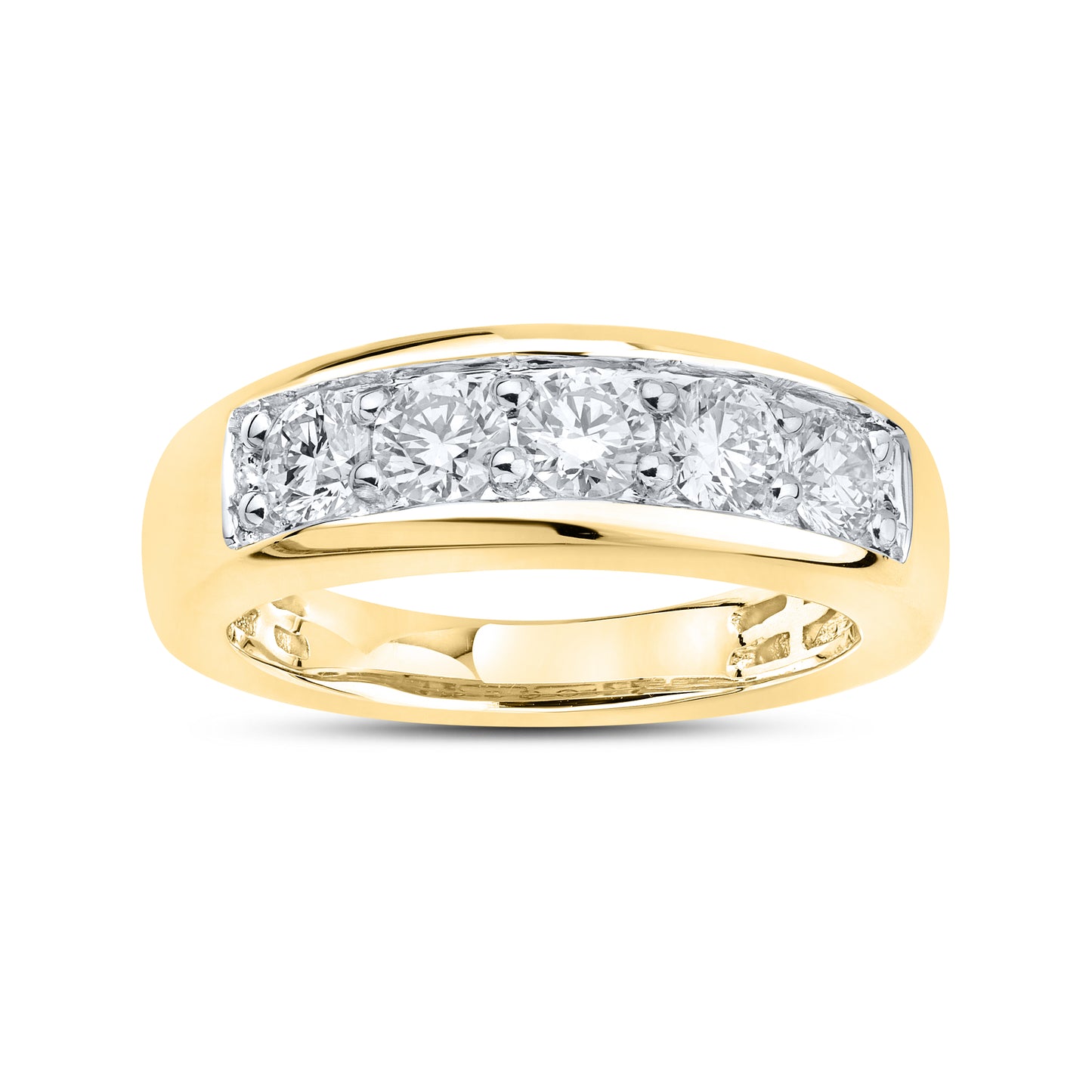 14kt Yellow Gold 1.53 CTW Lab Diamond Mens Band