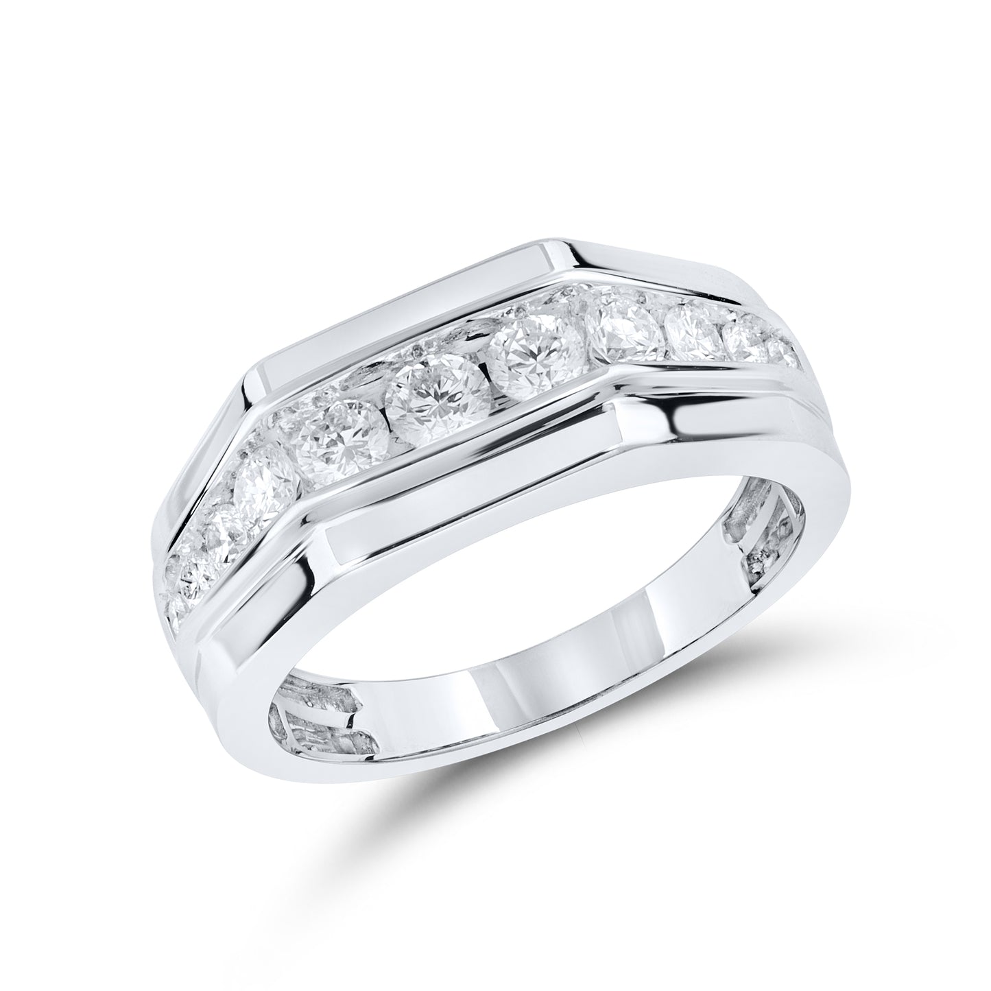 14kt White Gold 1 CTW Mens Diamond Ring