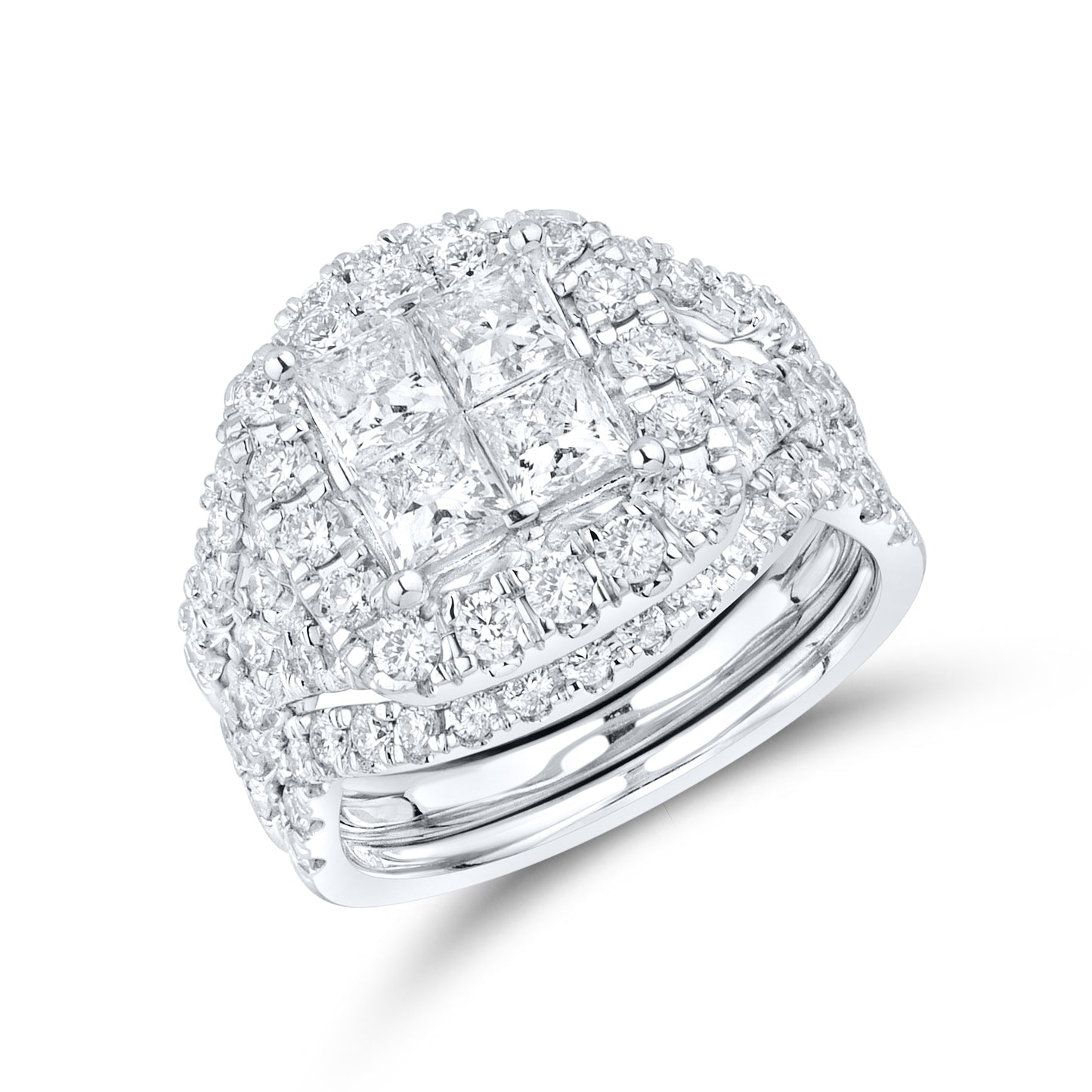 14kt White Gold 2.64 CTW Square Lab Diamond Ring