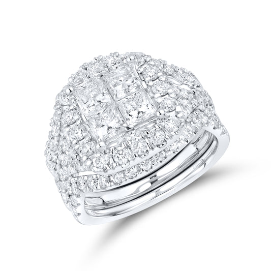 14kt White Gold 2.64 CTW Square Lab Diamond Ring