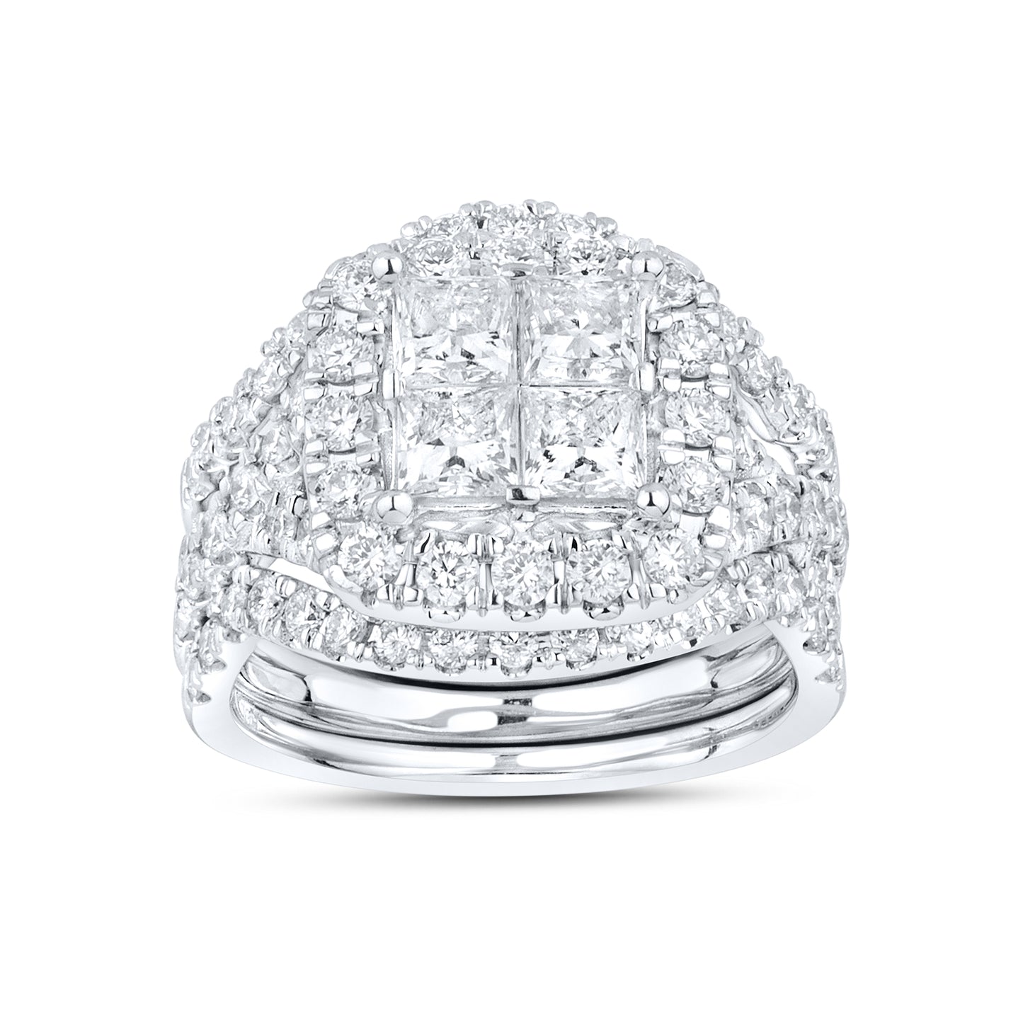 14kt White Gold 2.64 CTW Square Lab Diamond Ring