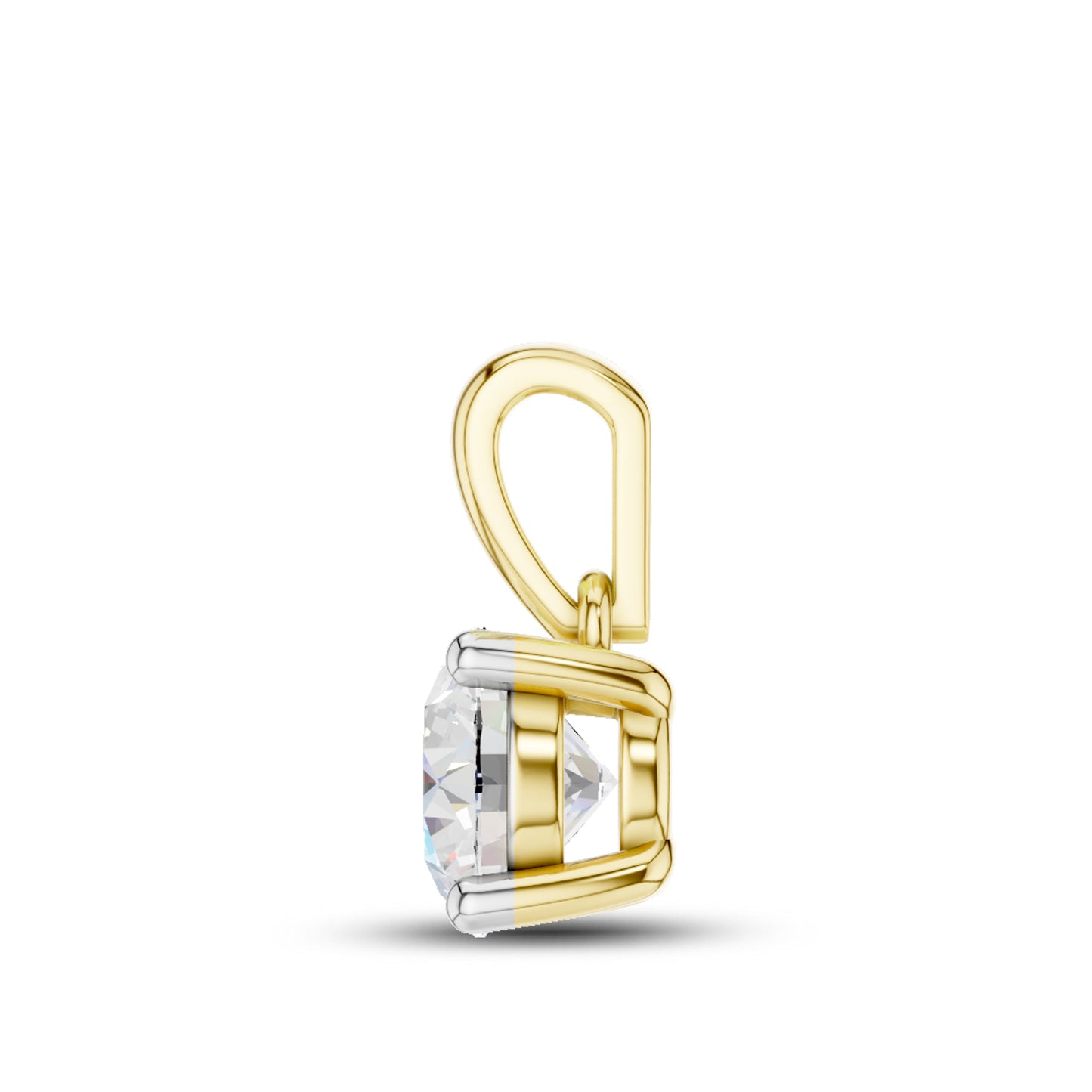 10kt Yellow Gold 1 CTW Round Lab Diamond Pendant