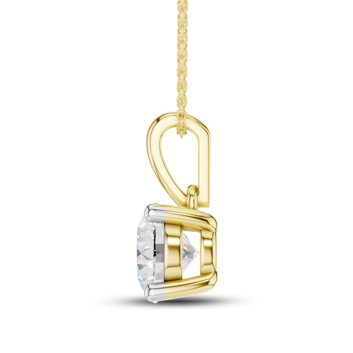 10kt Yellow Gold 1 CTW Round Lab Diamond Pendant