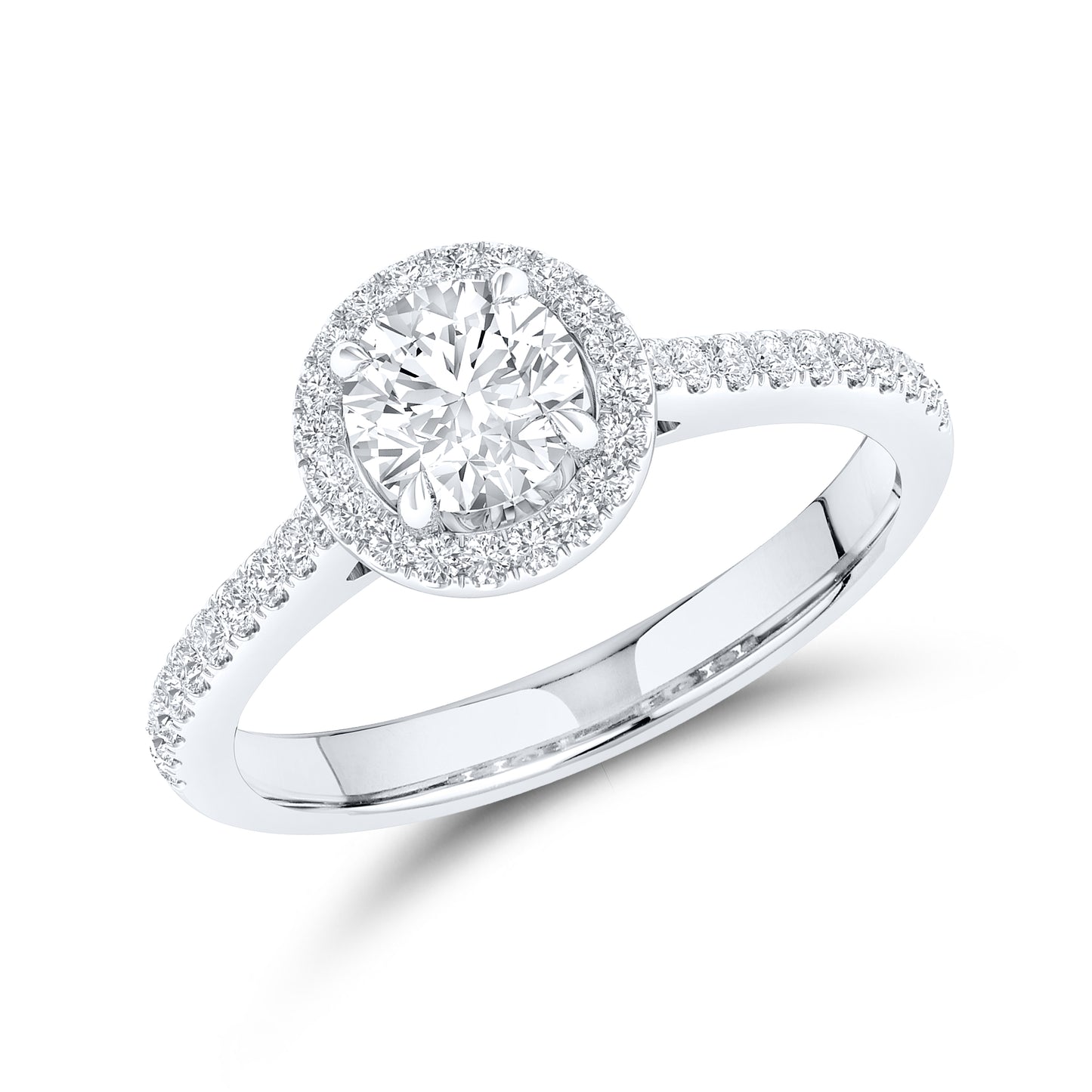 14kt White Gold 1.25 CTW Round Lab Diamond Ring