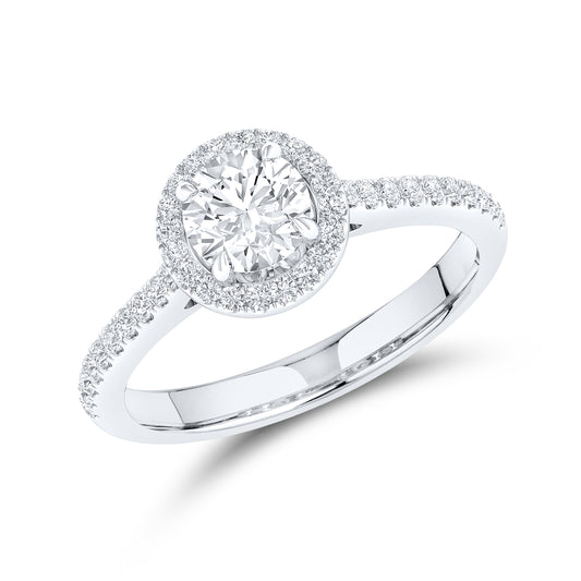 14kt White Gold 1.25 CTW Round Lab Diamond Ring