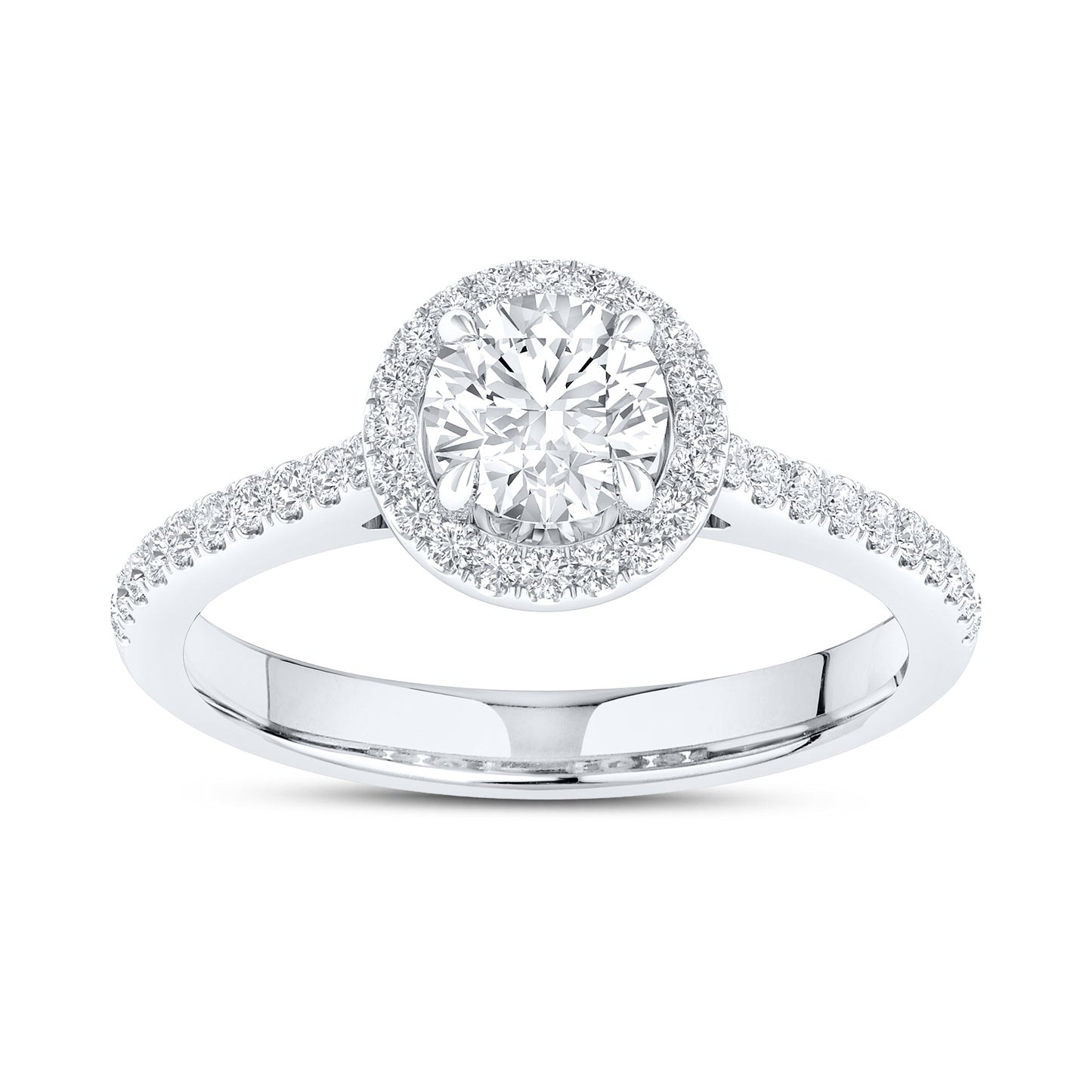 14kt White Gold 1.25 CTW Round Lab Diamond Ring