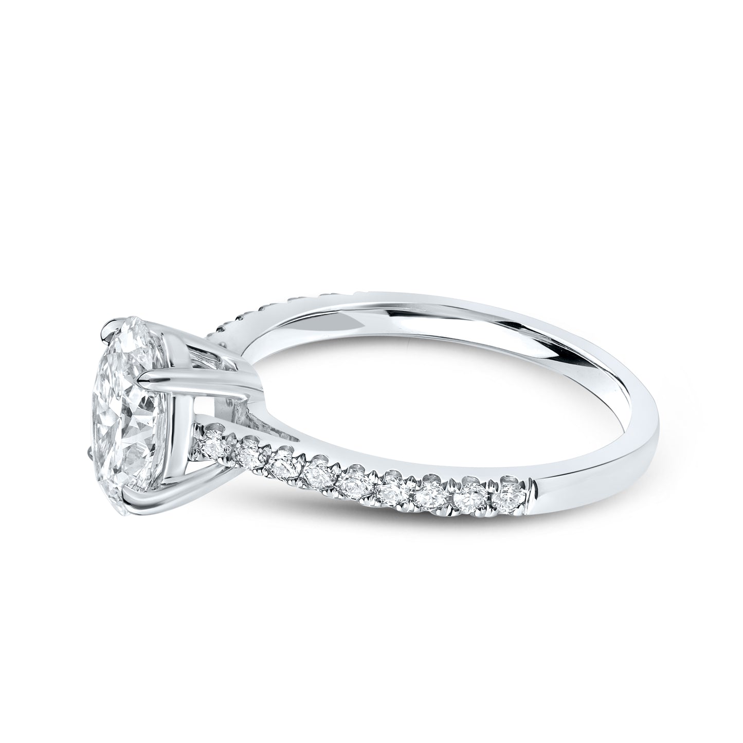 14kt White Gold 1.75 CTW Oval Lab Diamond Ring