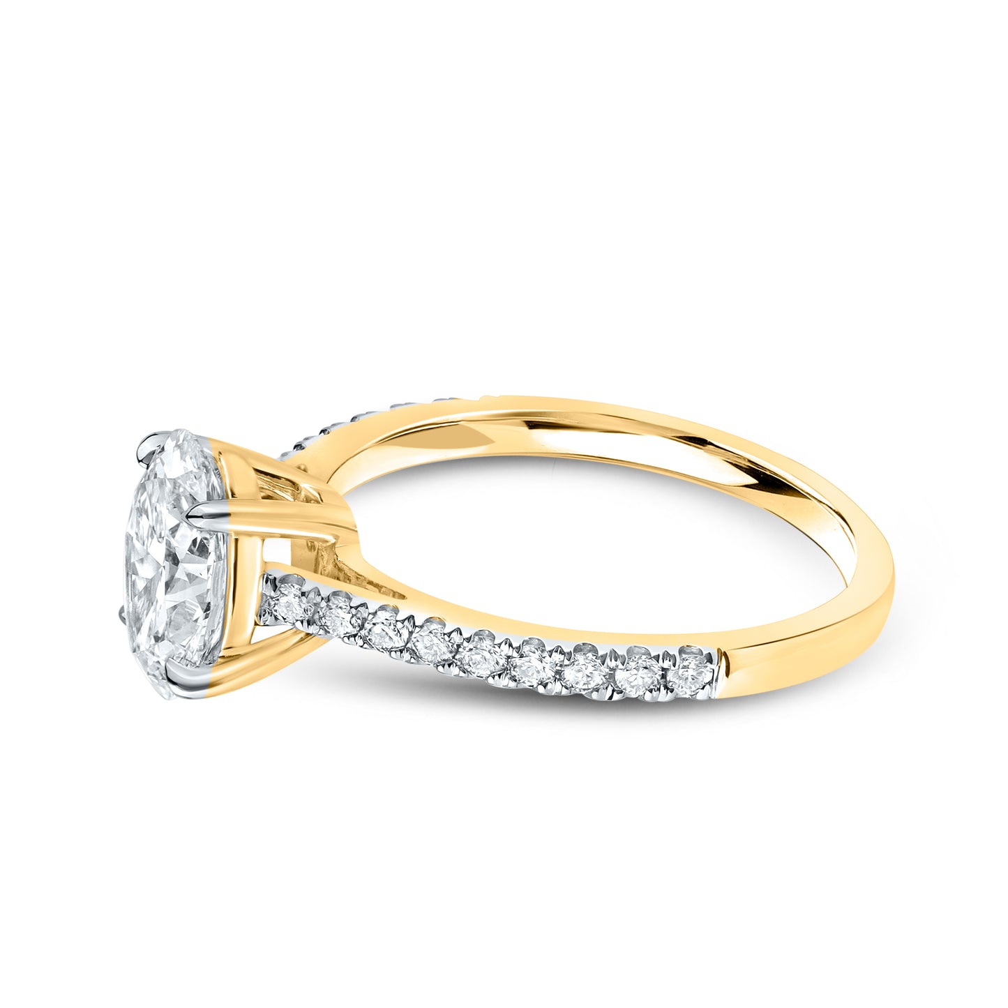 14kt Yellow Gold 1.75 CTW Oval Lab Diamond Ring
