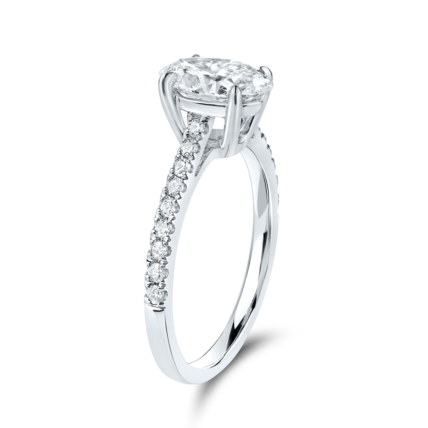 14kt White Gold 1.75 CTW Oval Lab Diamond Ring