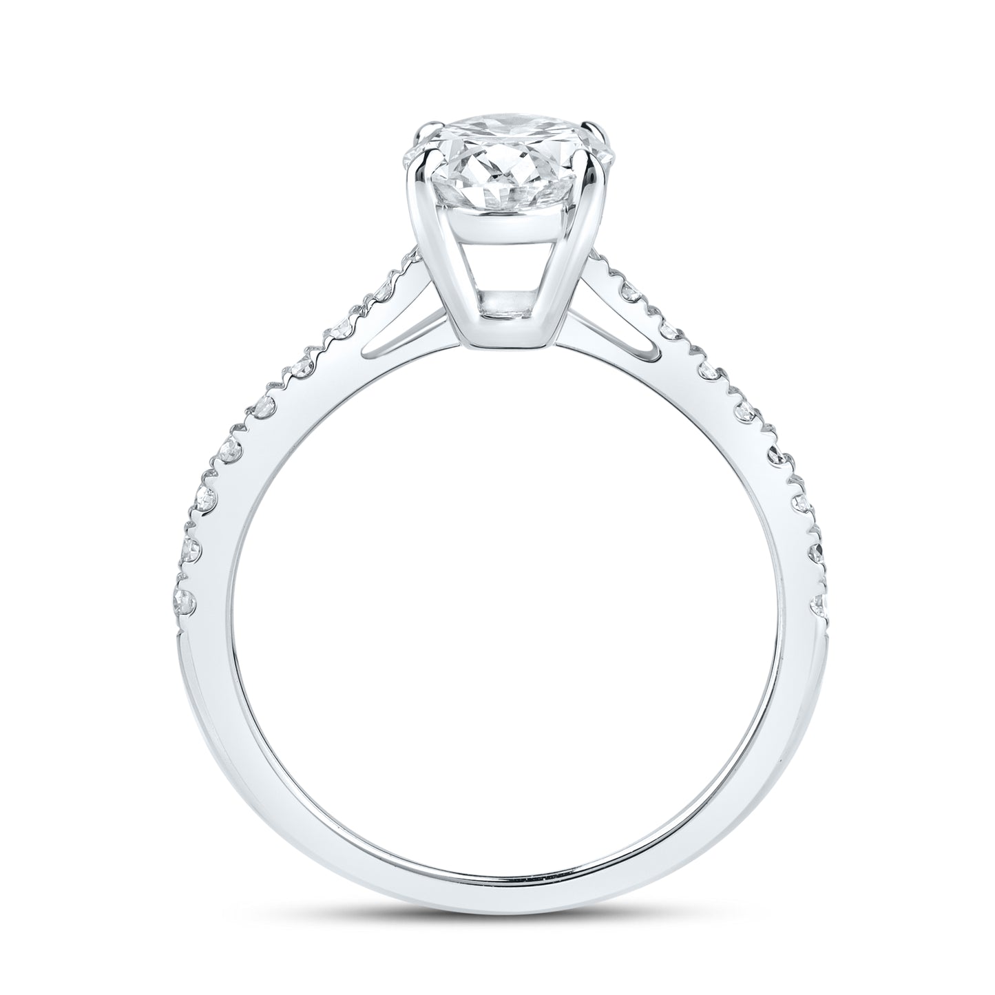 14kt White Gold 1.75 CTW Oval Lab Diamond Ring