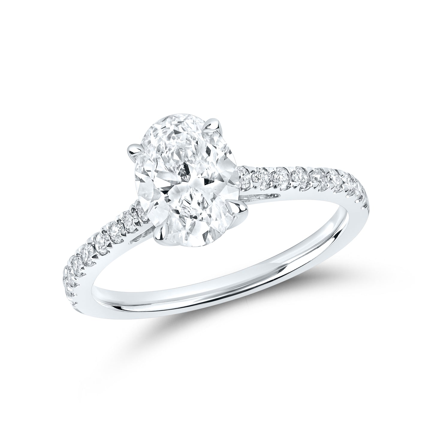 14kt White Gold 1.75 CTW Oval Lab Diamond Ring