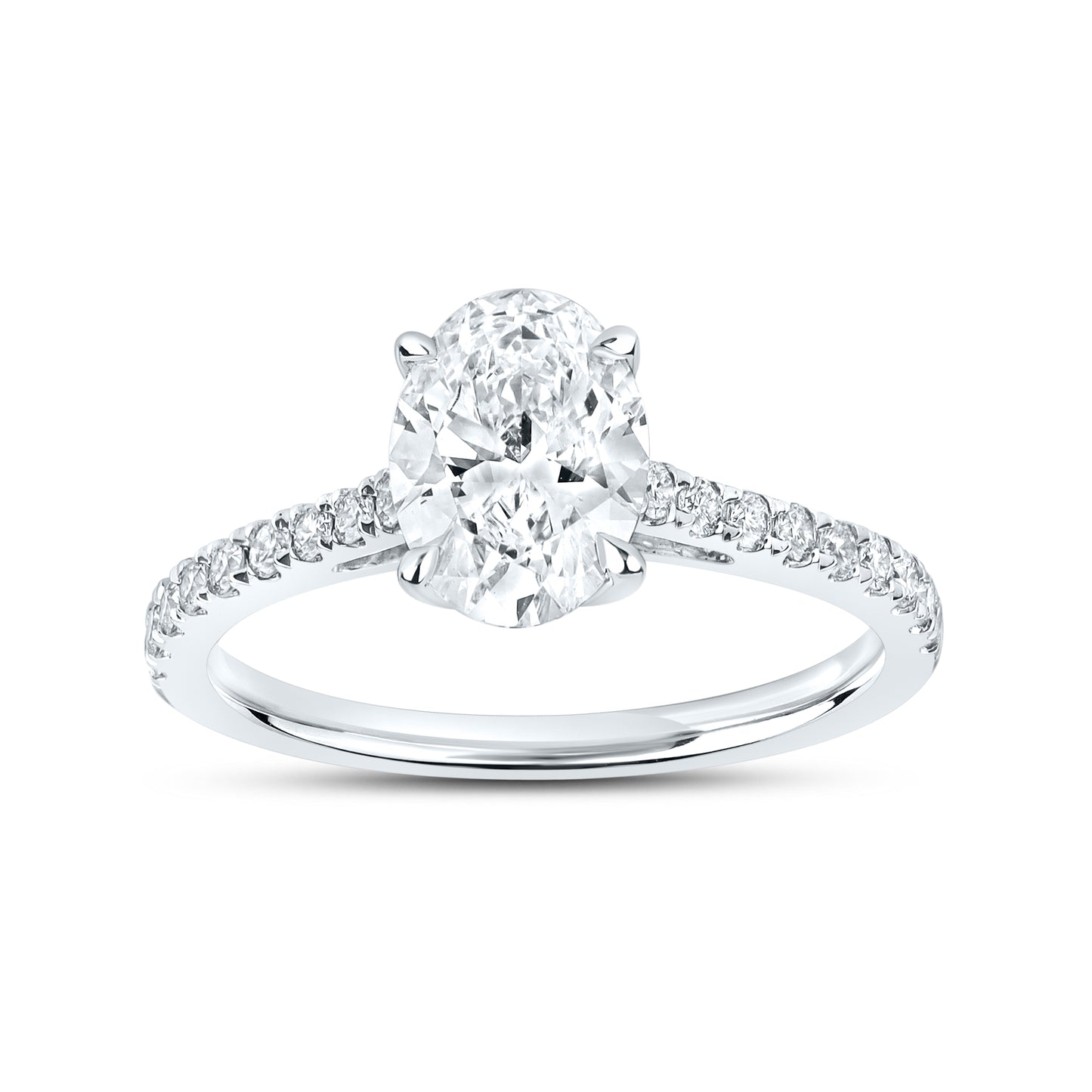 14kt White Gold 1.75 CTW Oval Lab Diamond Ring